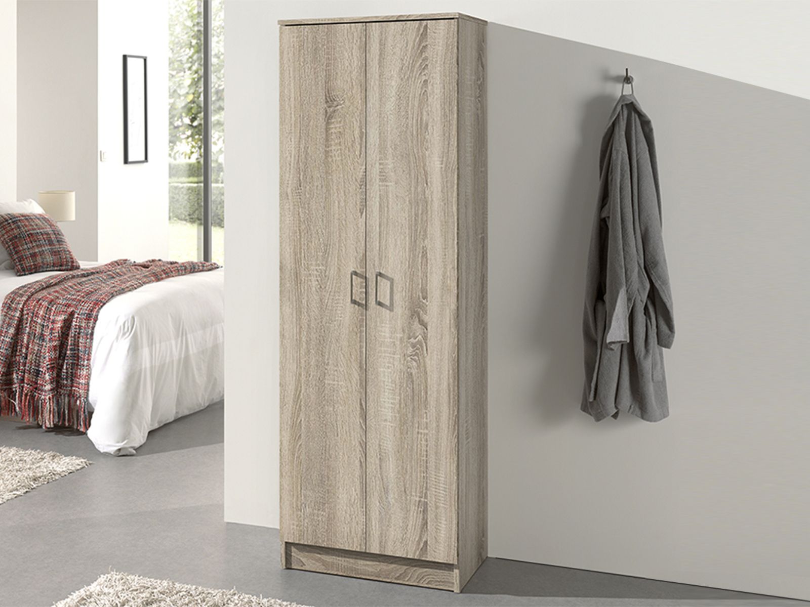 Armoire RAYMOON 2 portes 60 cm (lingère) sonoma