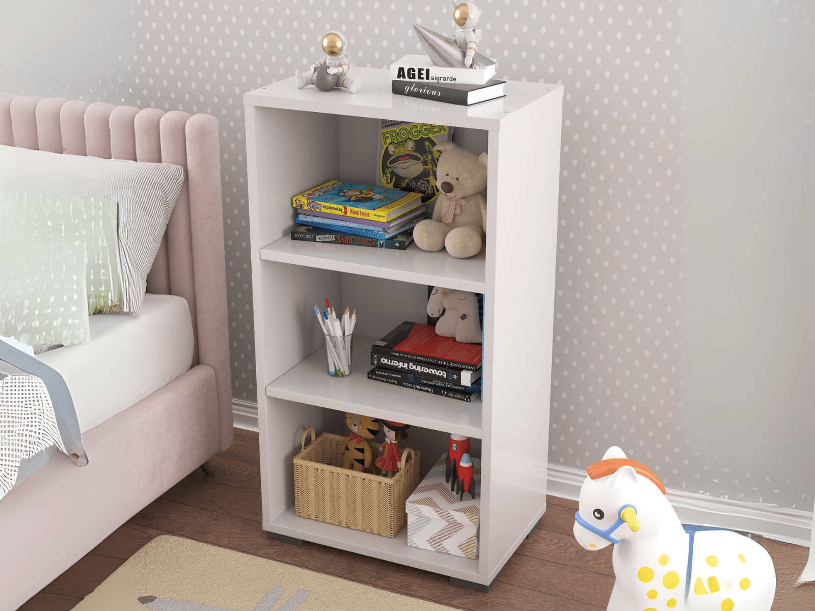 Bibliothèque KREY 2 étagères blanc