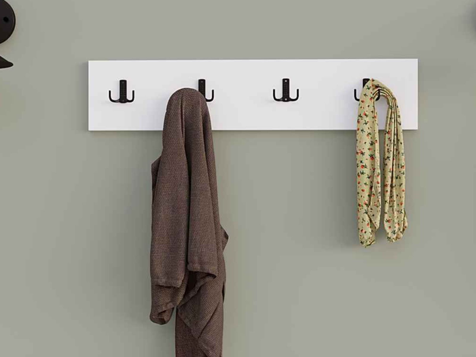 Porte-manteau DORTMUND 4 crochets blanc