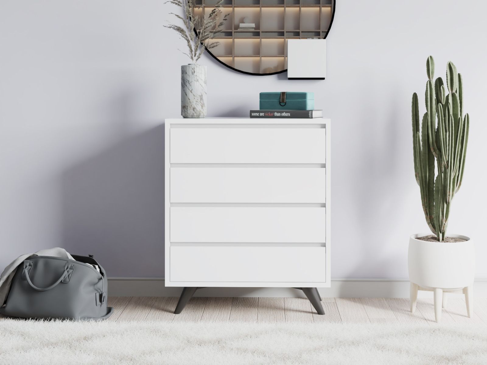 Commode TUVERA 4 tiroirs blanc