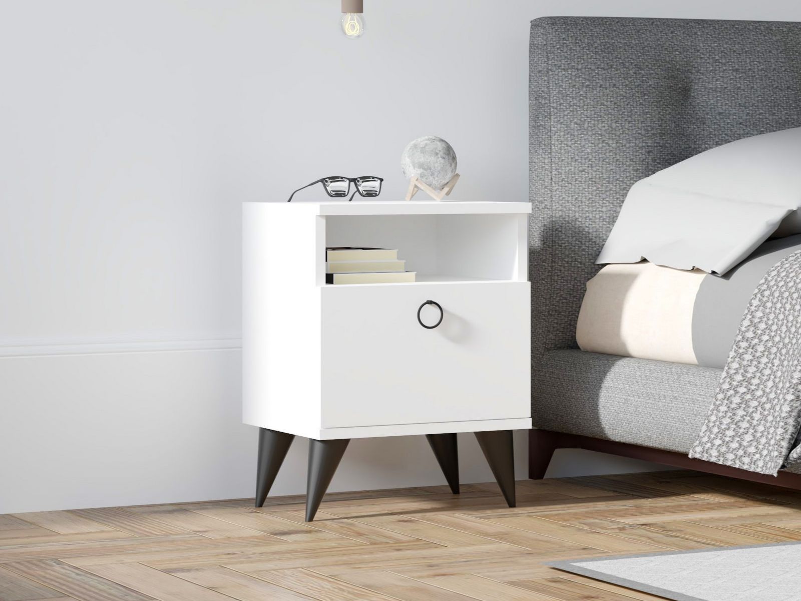 Chevet BRALON 1 porte blanc
