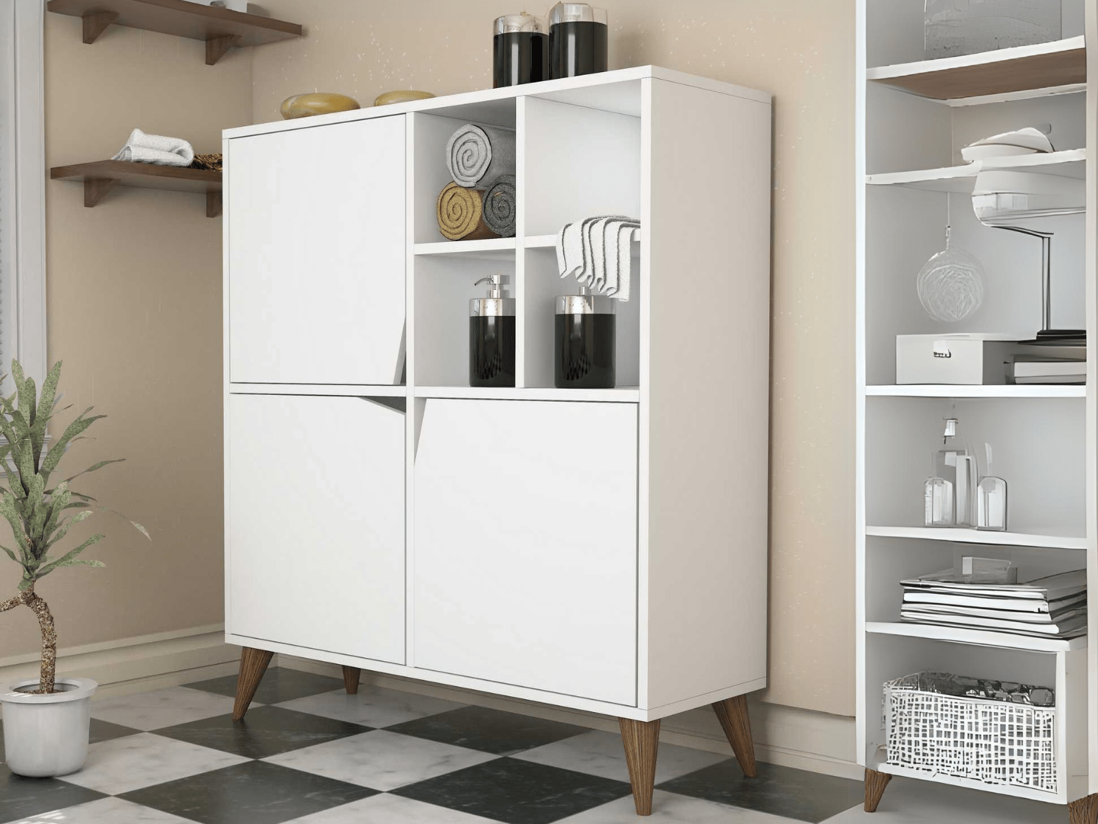 Commode PULSORA 3 portes blanc