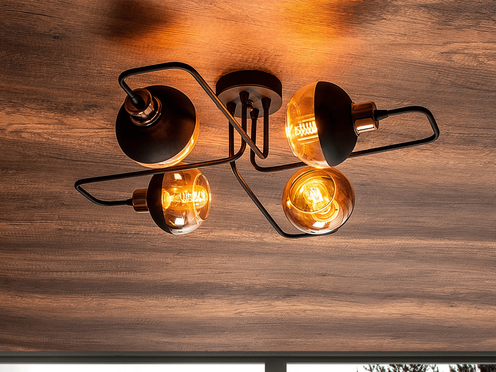 Plafonnier ANNOROU 4 lampes noir