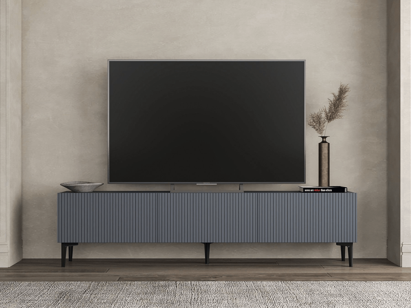 Meuble tv-hifi OSCARO 3 portes anthracite
