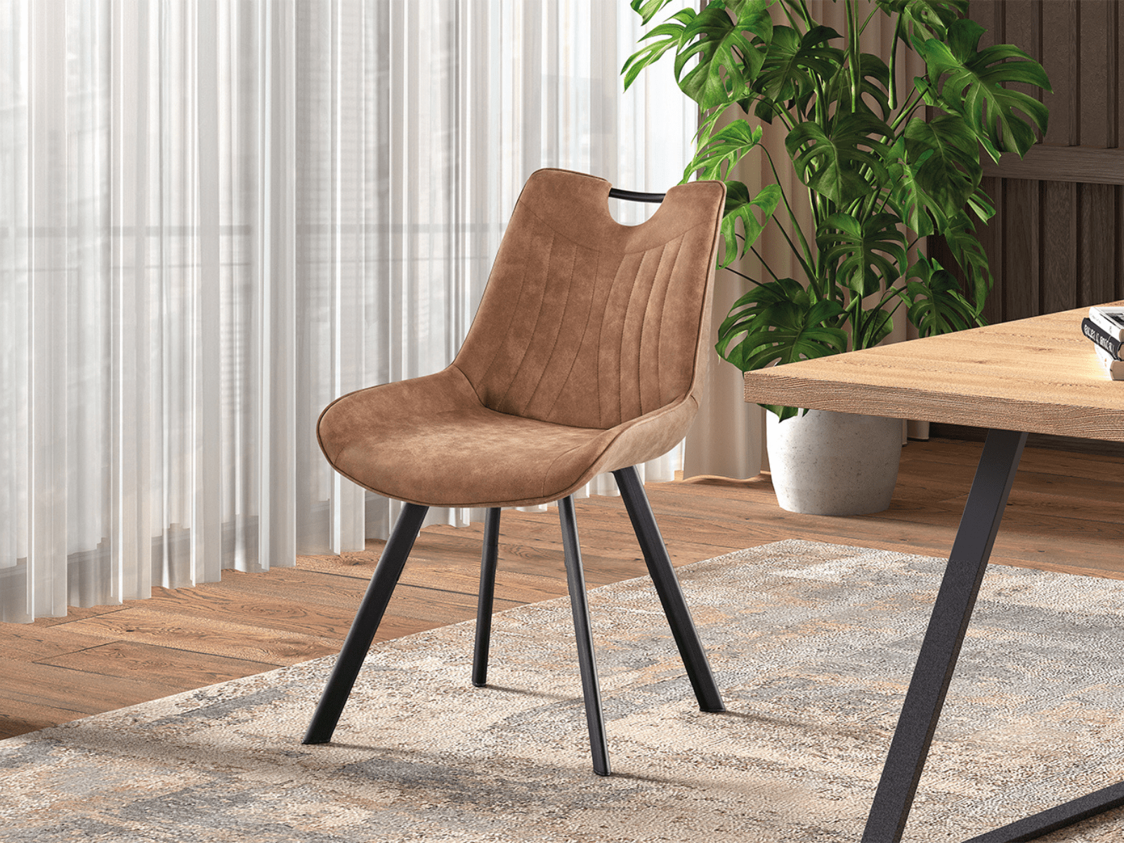 Chaise PAOLA brun foncé