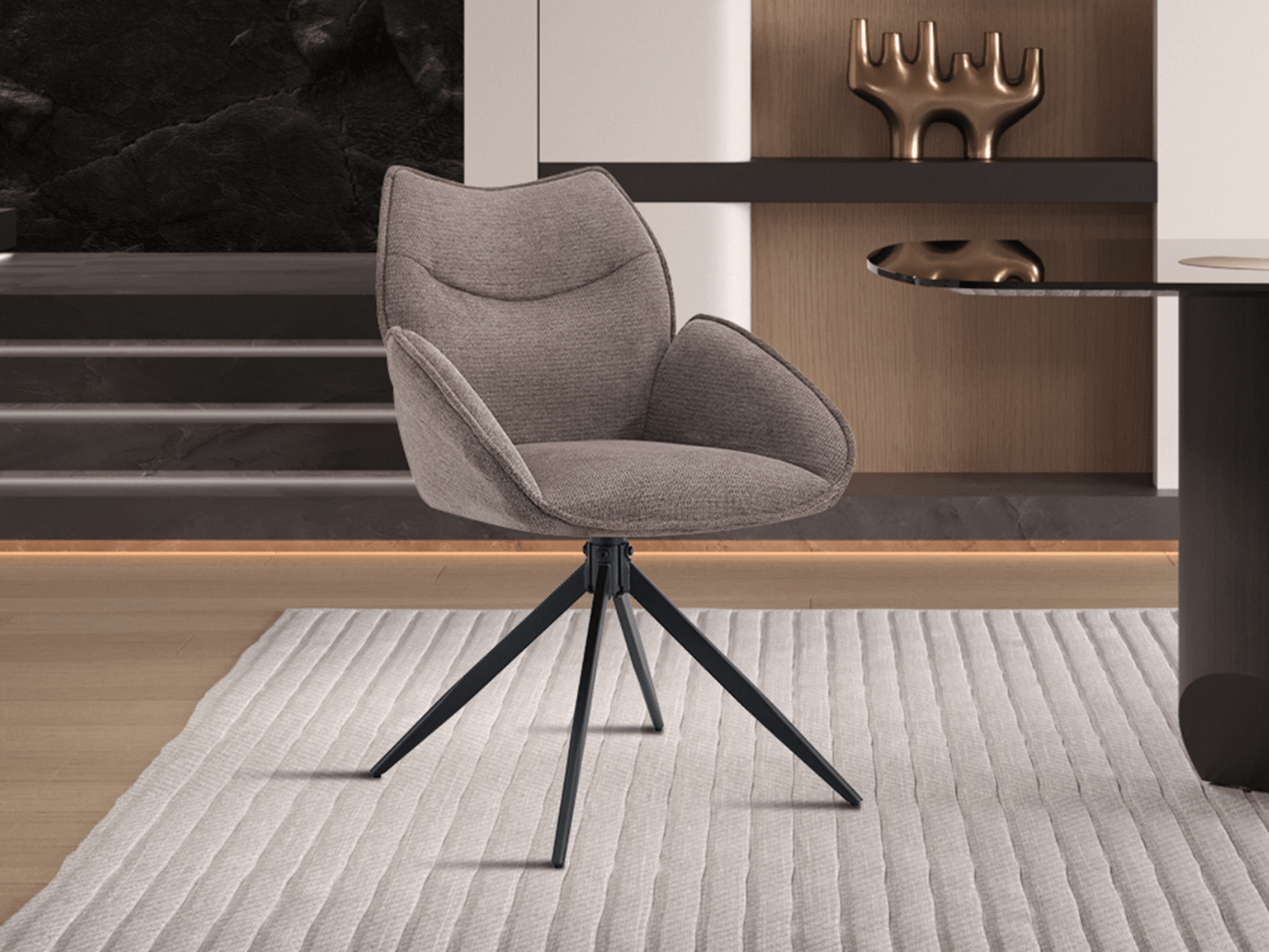 Fauteuil pivotant MAGDA poivre