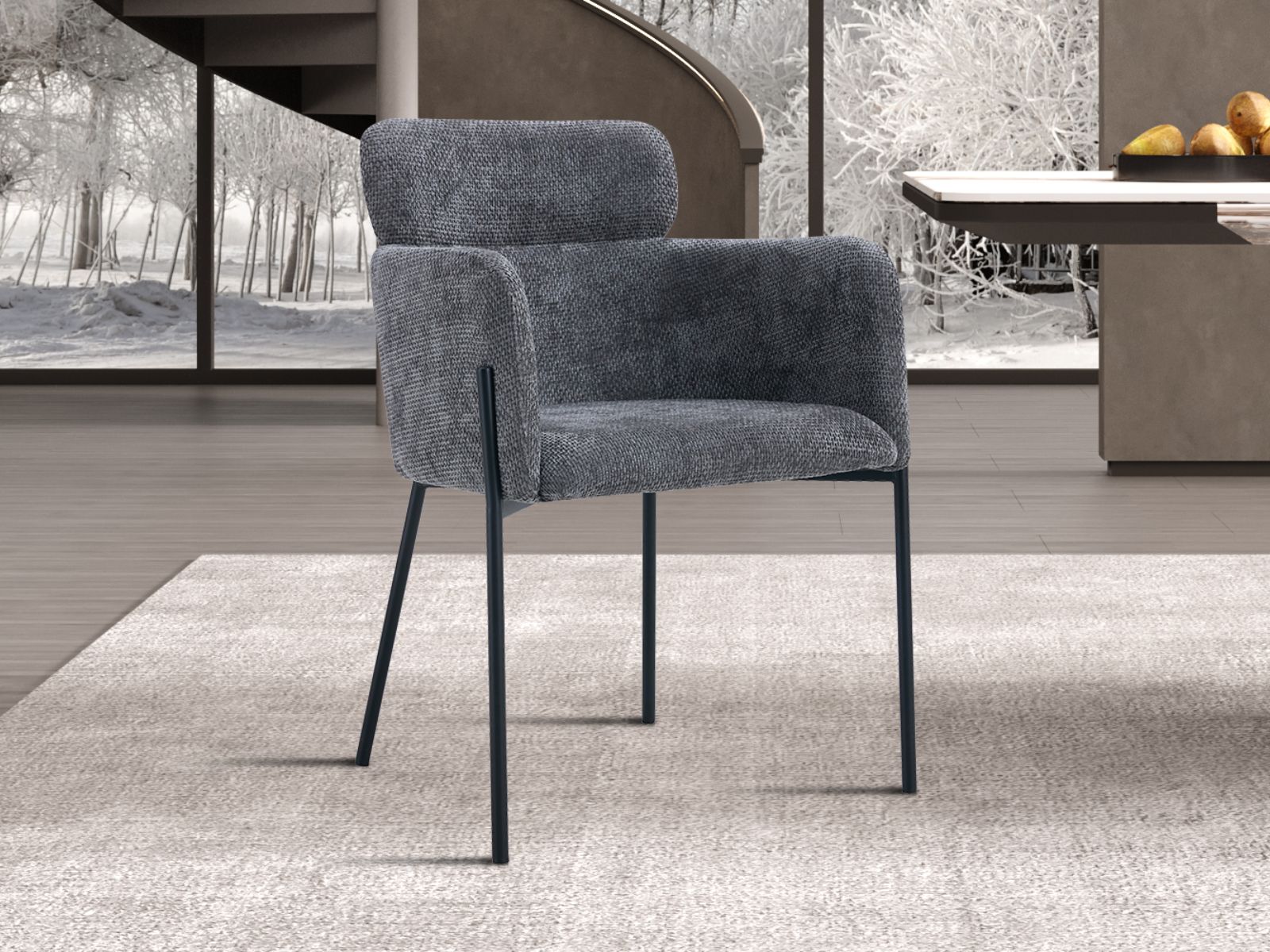 Chaise NOALI tissu gris