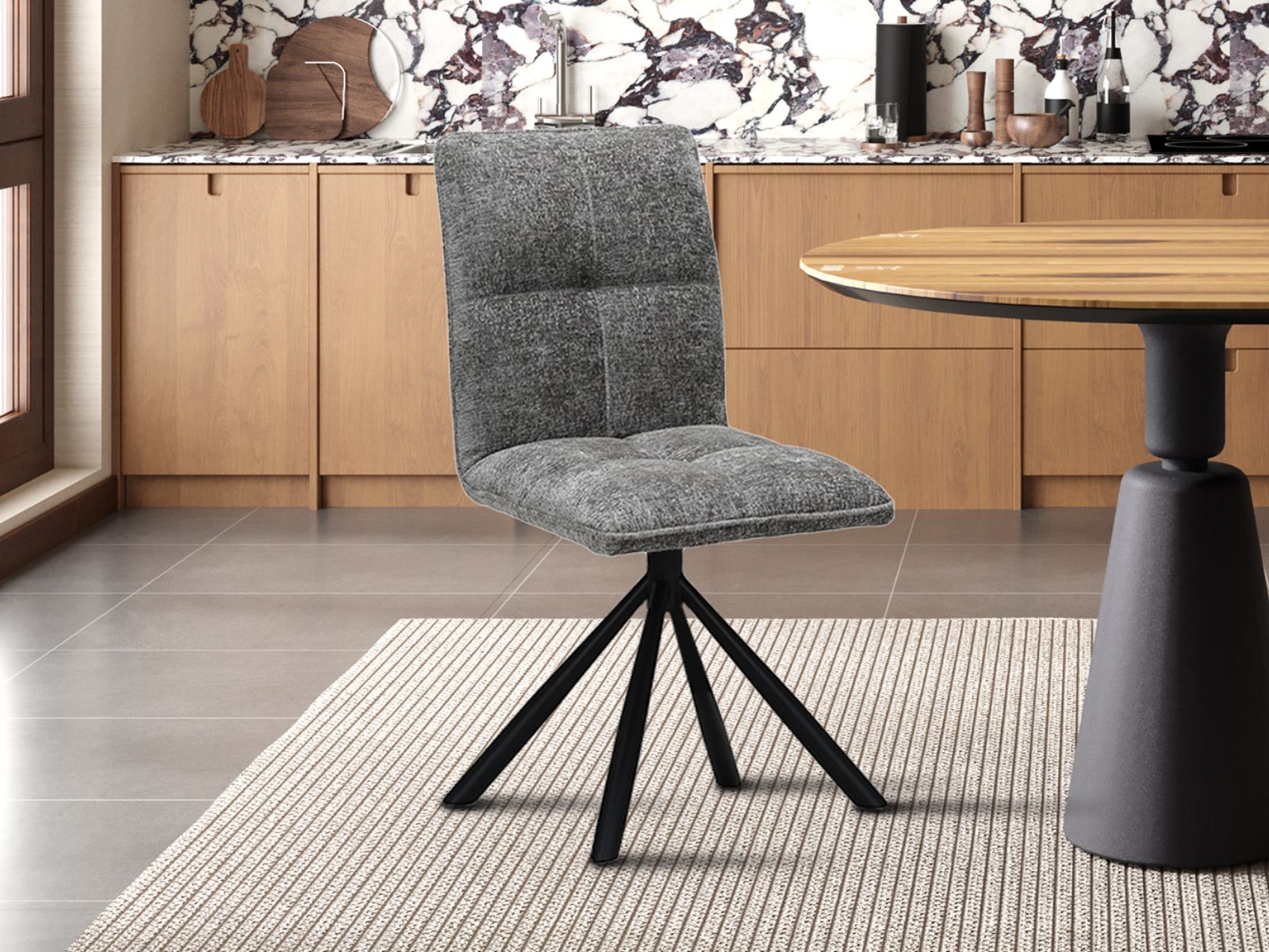 Chaise pivotante JACKOTTE gris