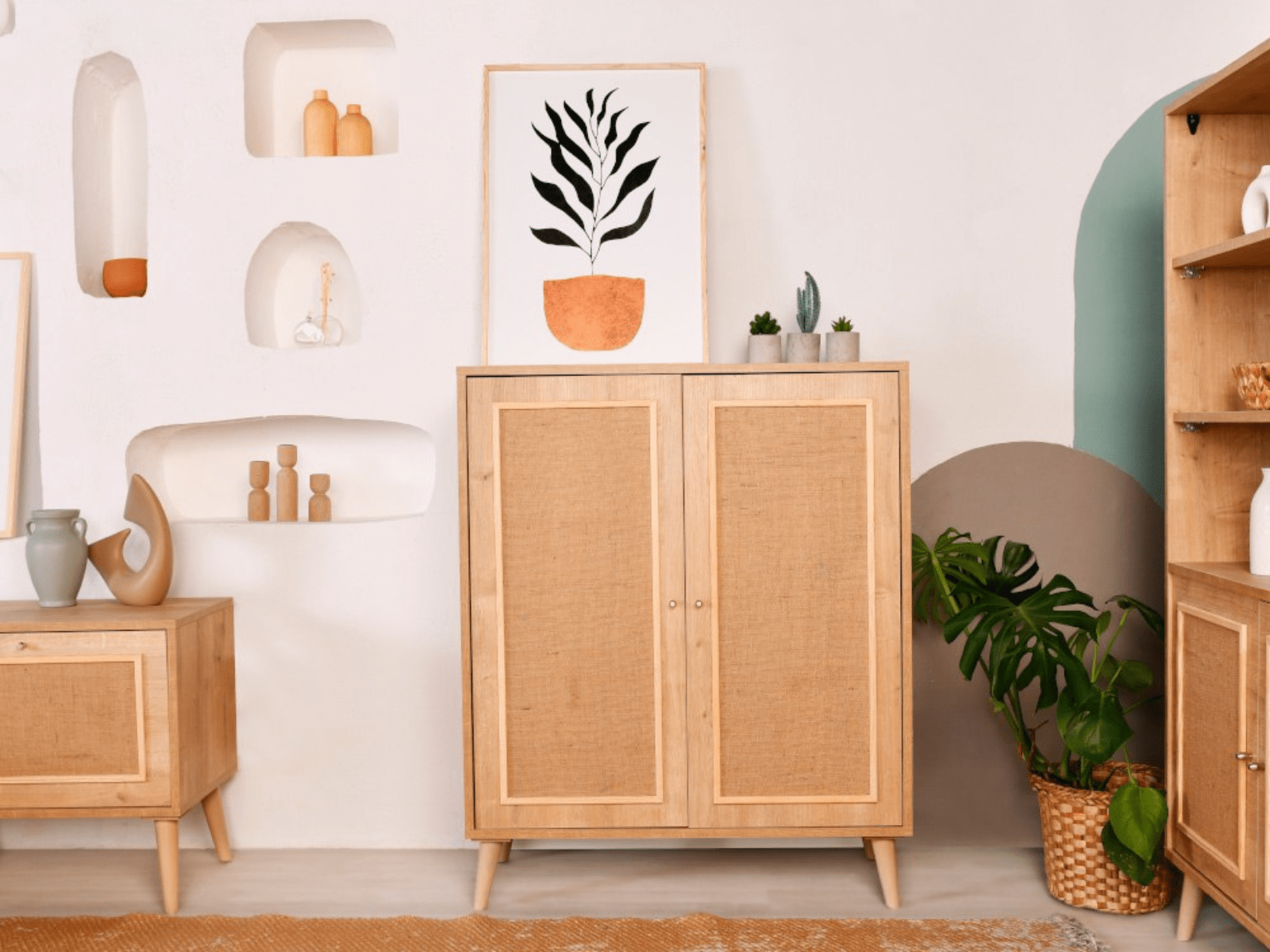 Commode JUTGLA 2 portes chêne