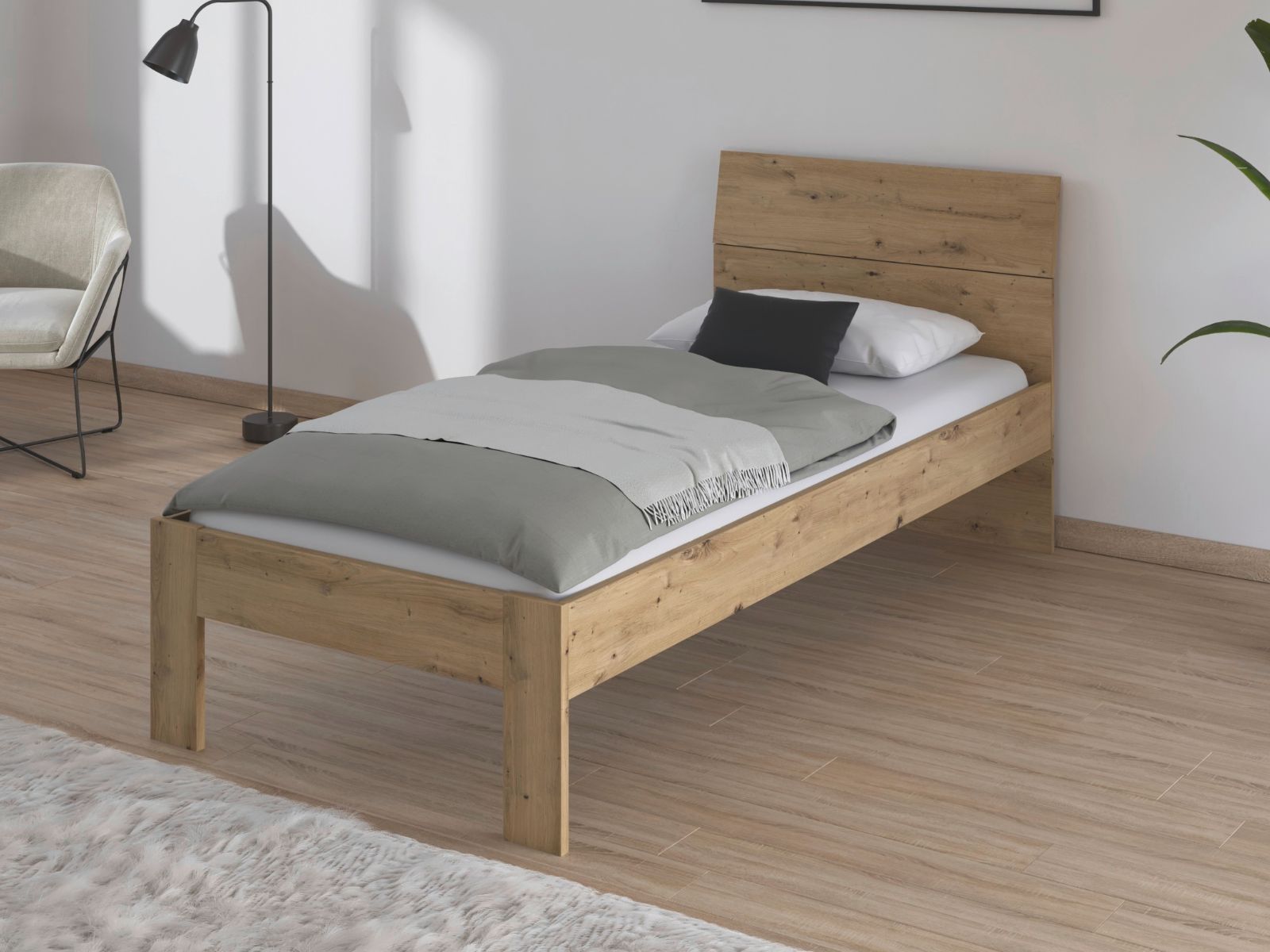 Lit FLASH 90x200 cm chêne artisan