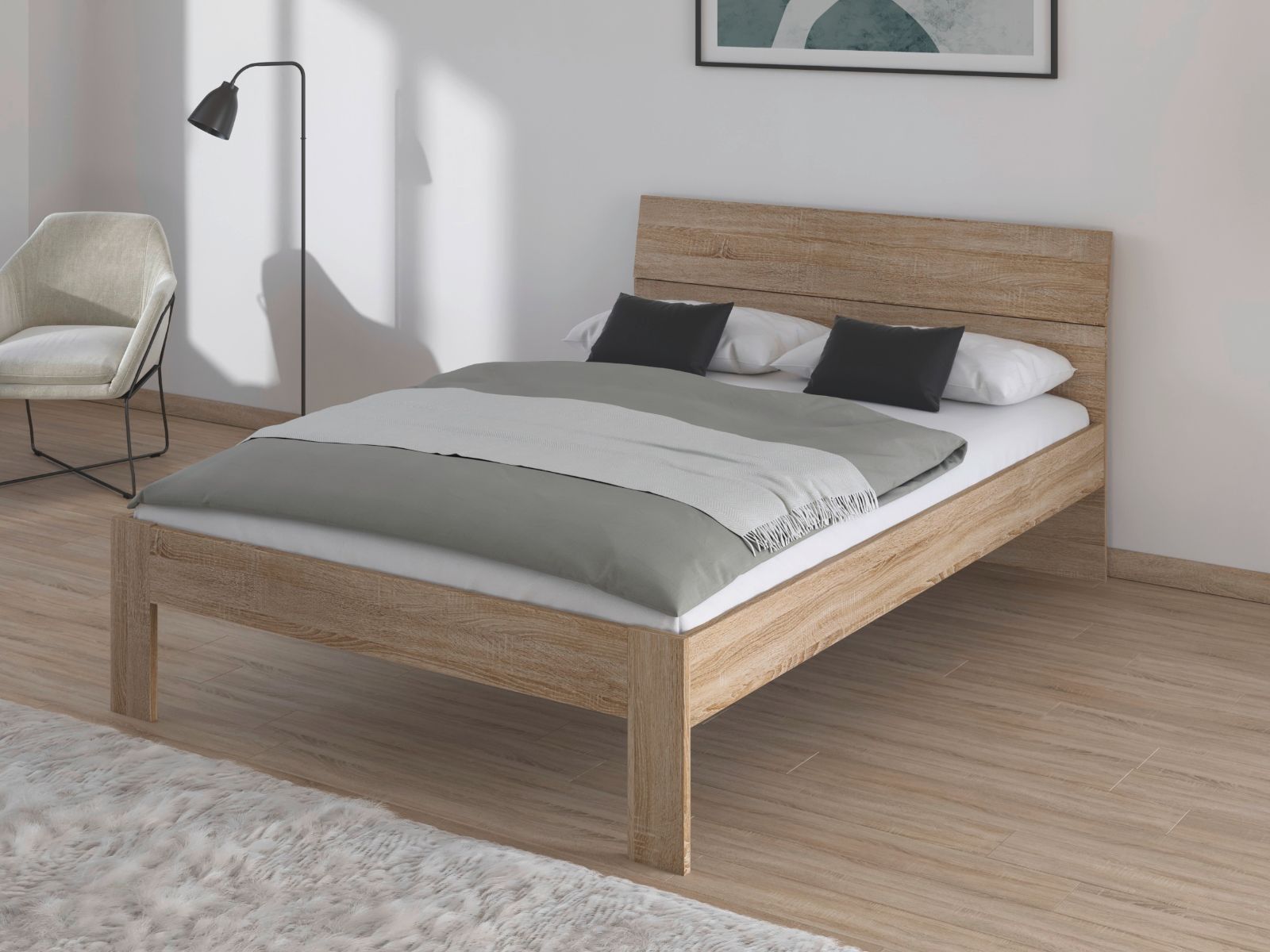 Lit FLASH 140x200 cm chêne sonoma