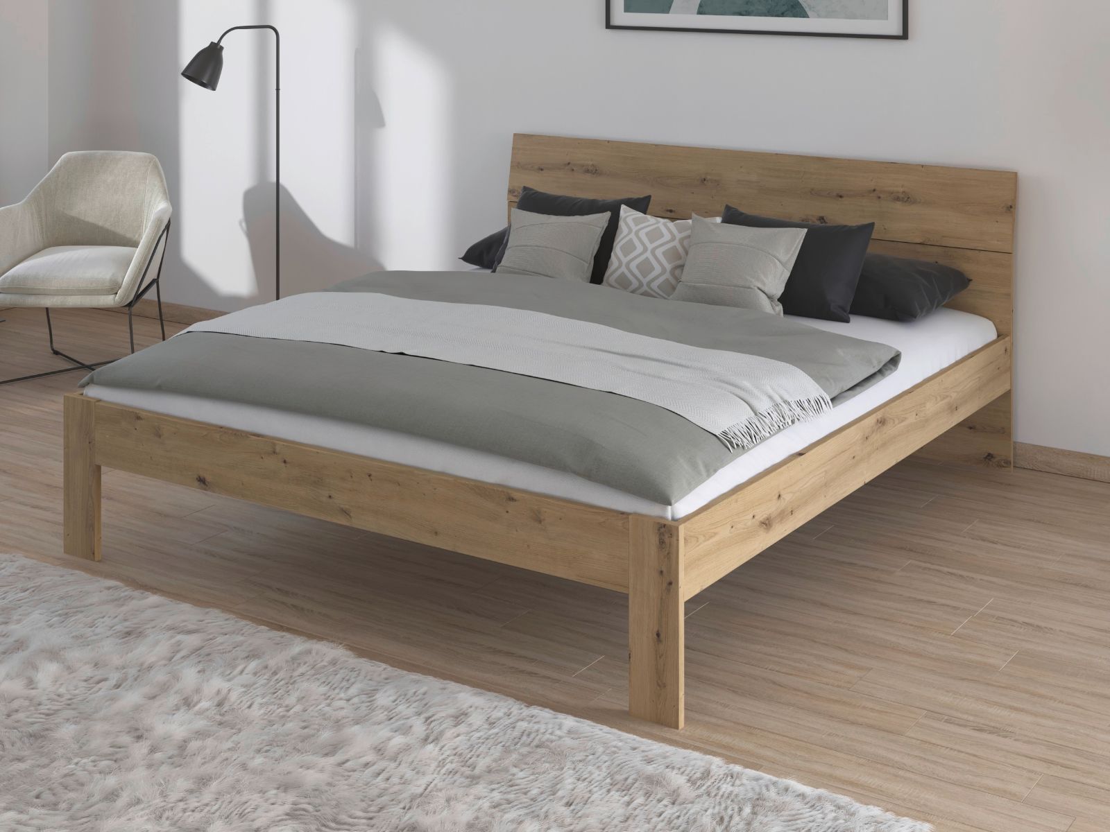 Lit FLASH 180x200 cm chêne artisan