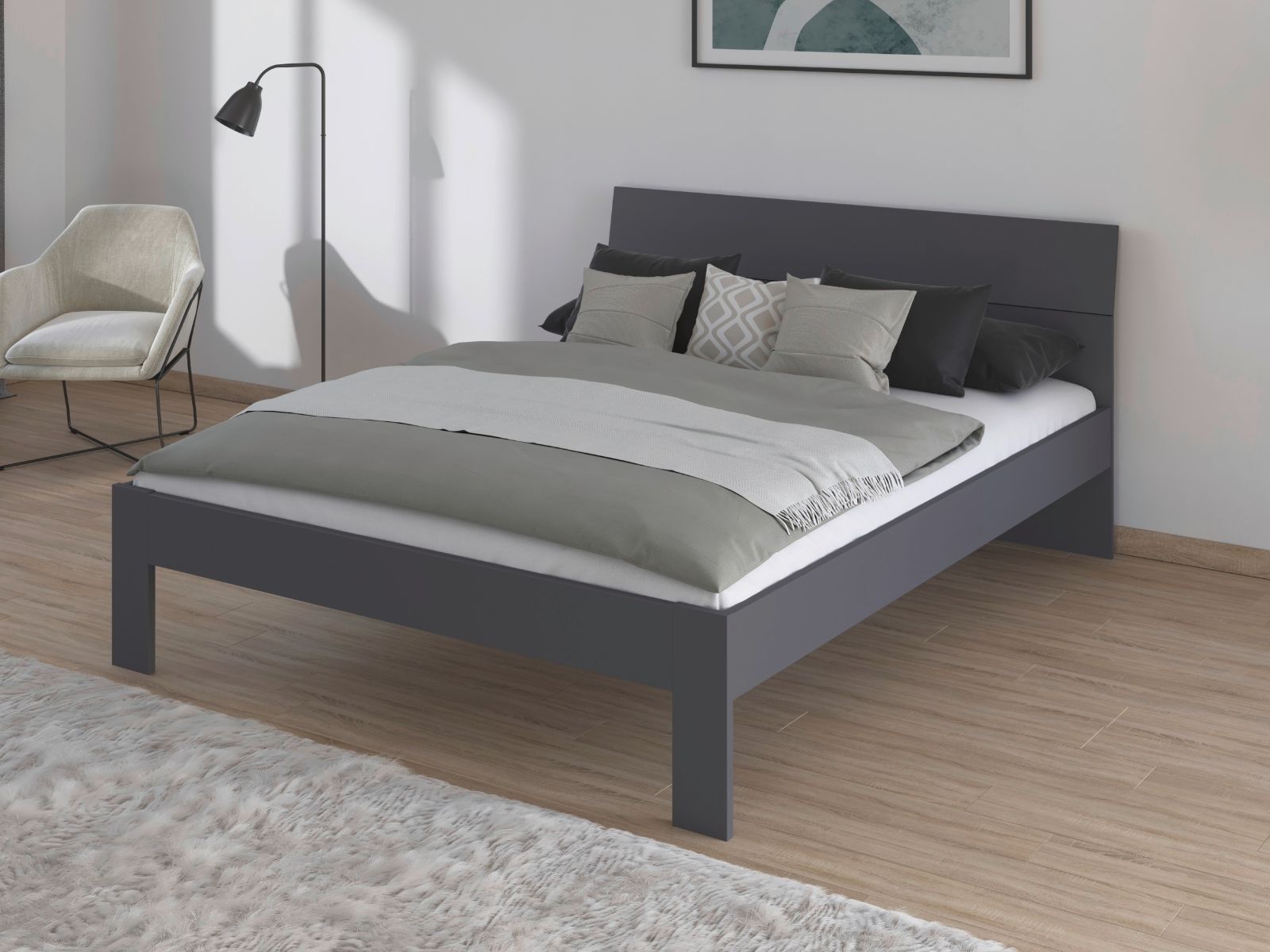 Lit FLASH 180x200 cm gris métallique