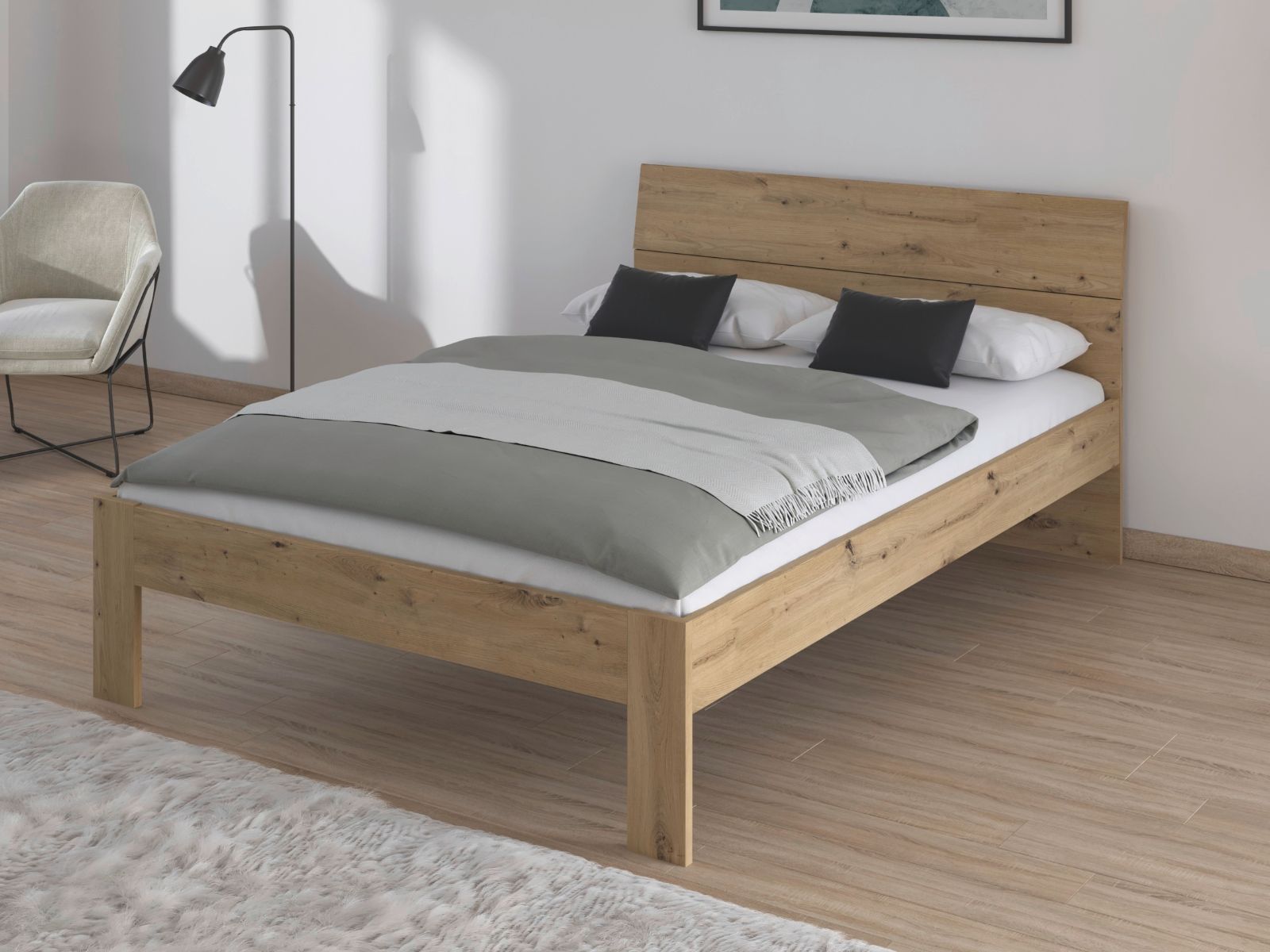 Lit FLASH 140x200 cm chêne artisan