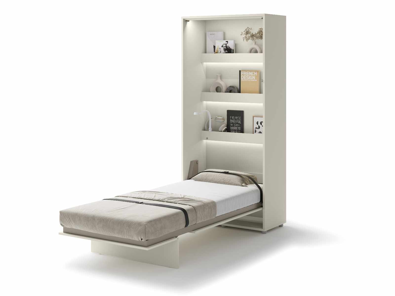 Lit mural escamotable CONCEPTION PRO 90x200 cm cachemire (vertical)