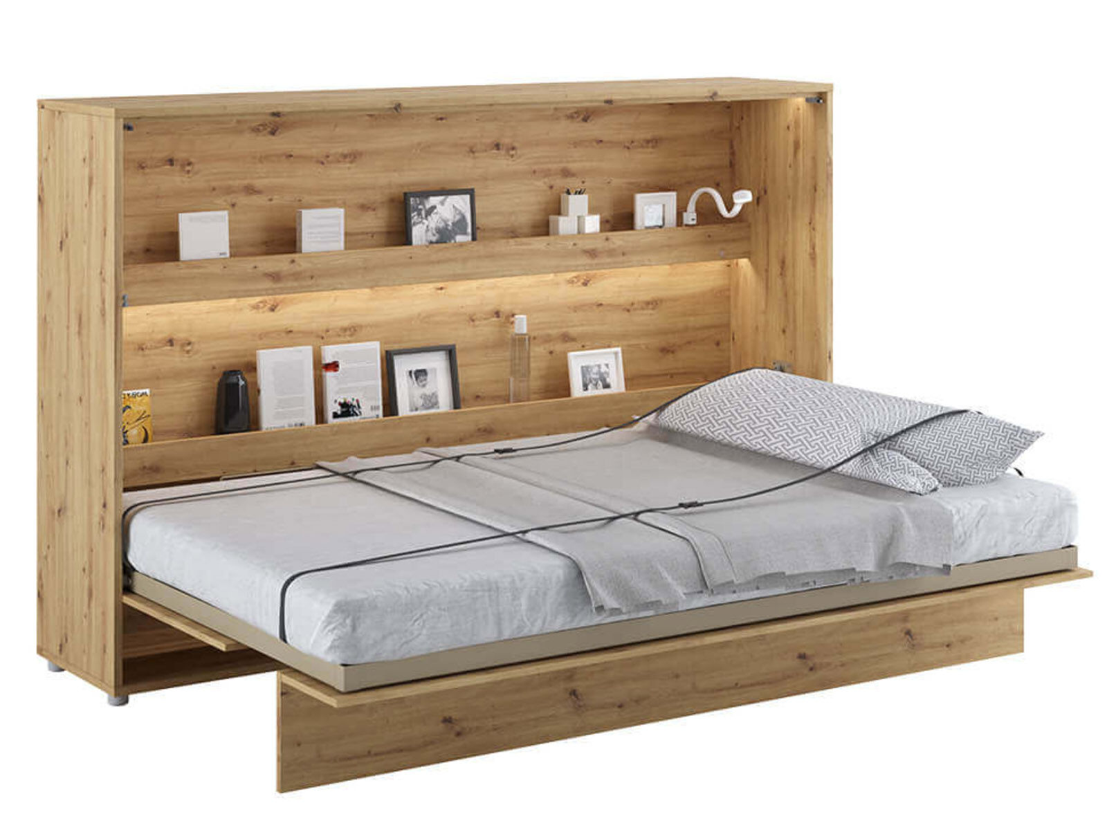 Lit mural escamotable CONCEPTION PRO 120x200 cm chêne artisan (horizontal)