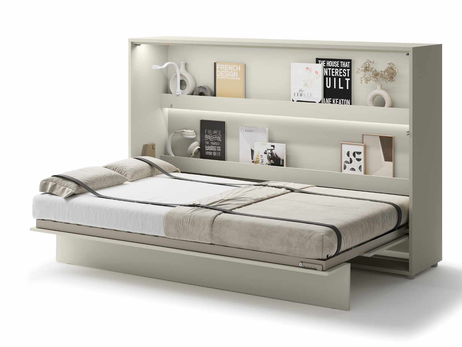 Lit mural escamotable CONCEPTION PRO 120x200 cm cachemire (horizontal)