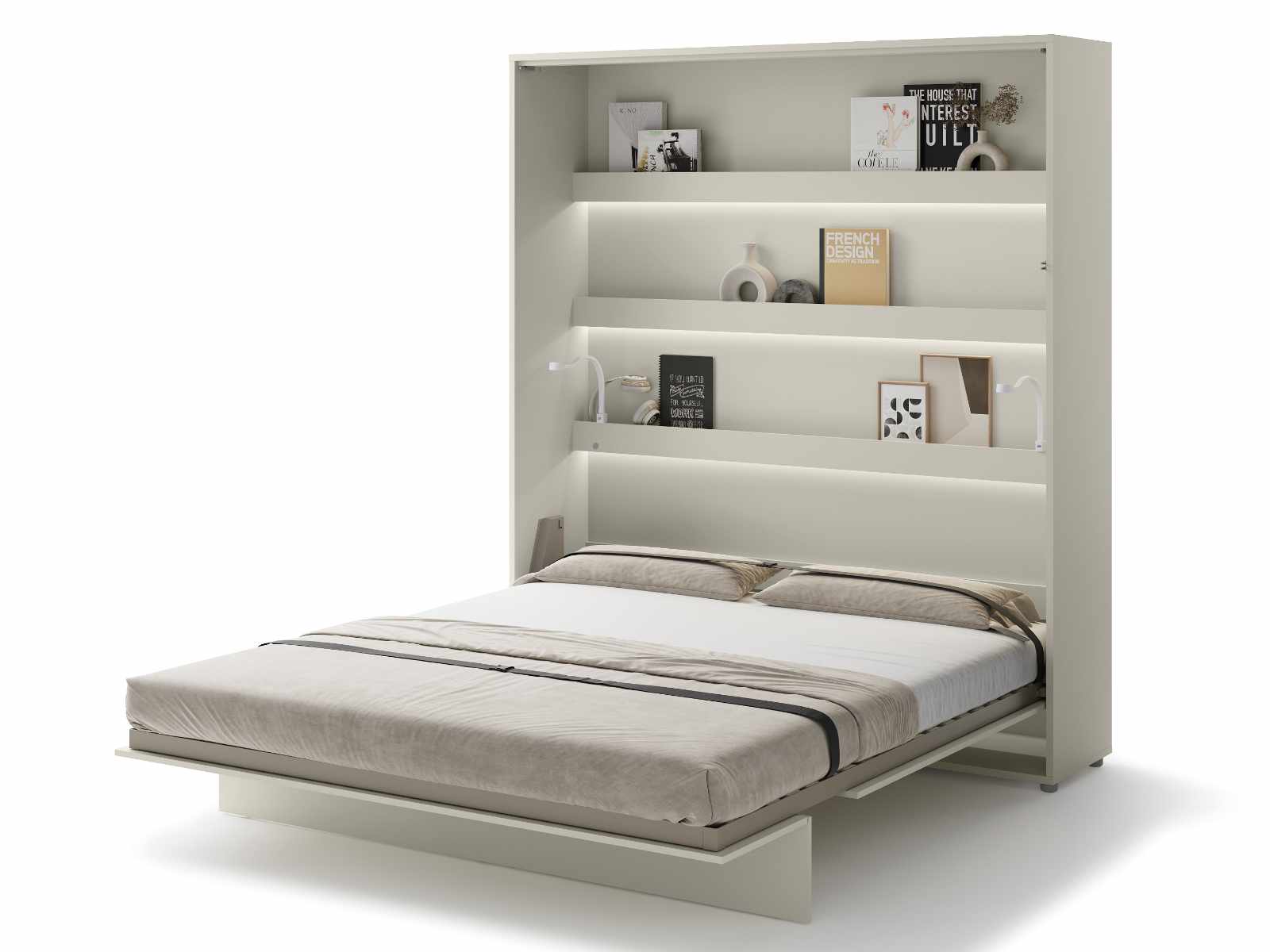 Lit mural escamotable CONCEPTION PRO 180x200 cm cachemire (vertical)