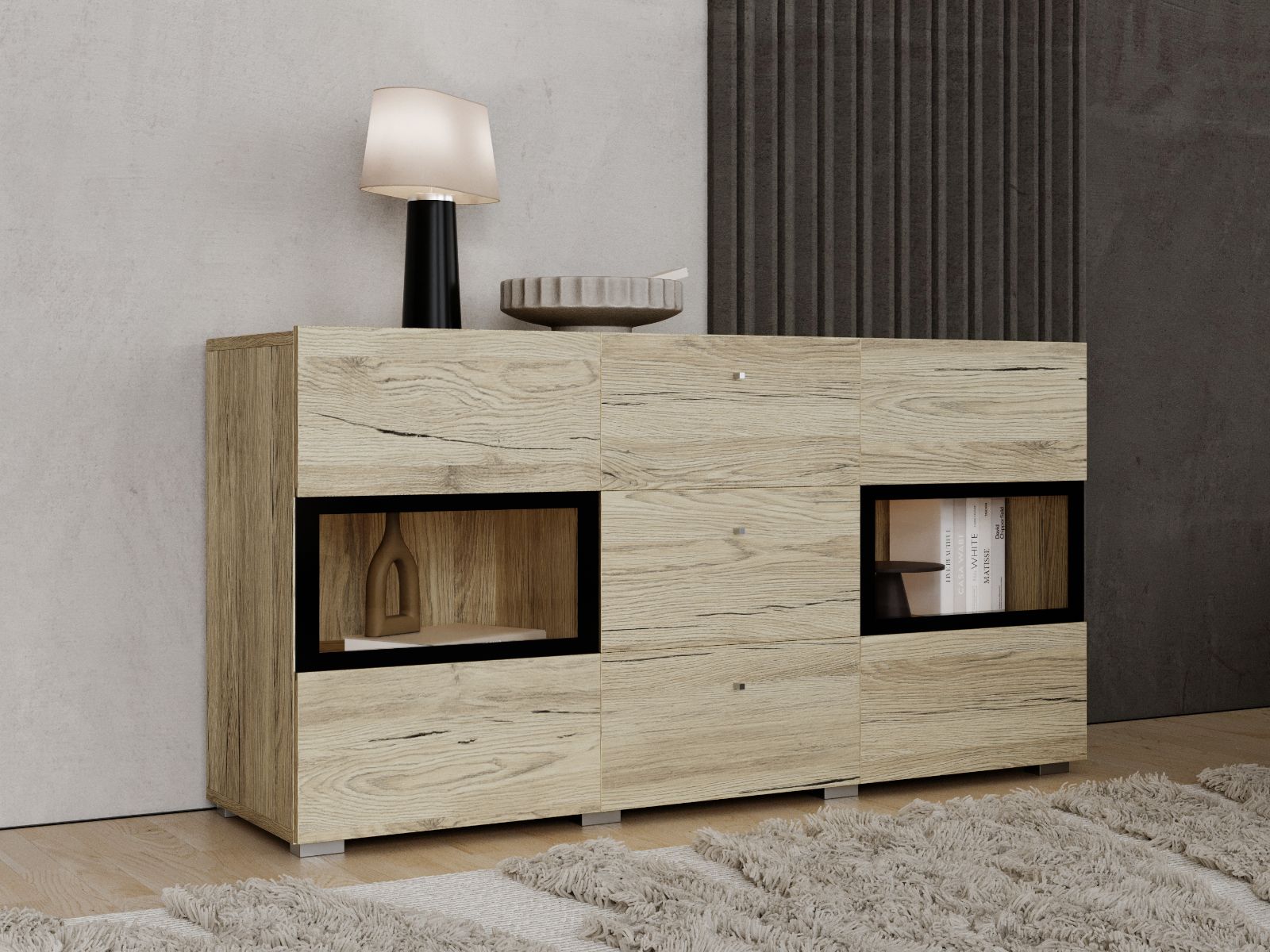 Commode BABEL 2 portes et 3 tiroirs sanremo