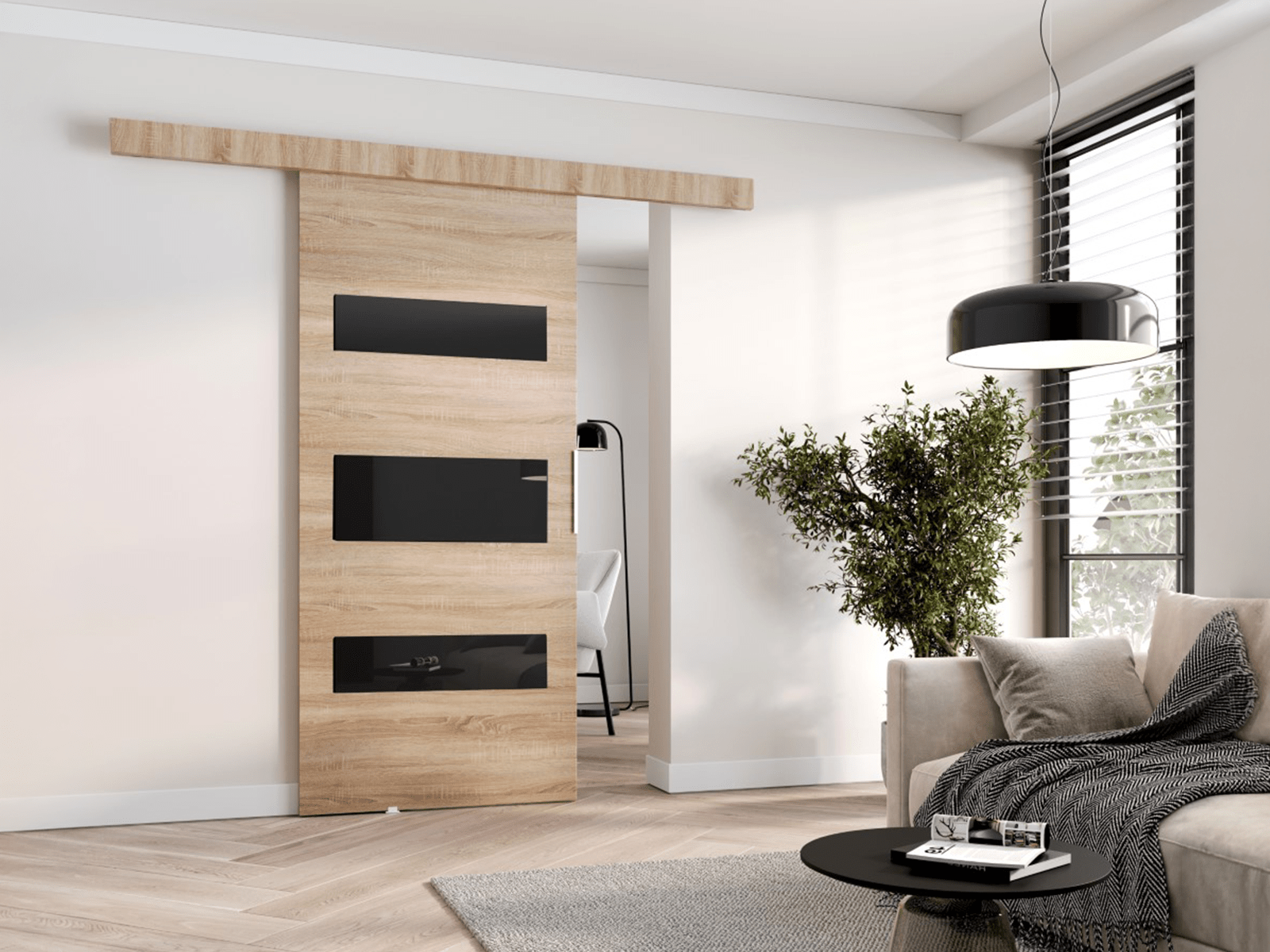 Porte coulissante COLLEEN 76 cm sonoma