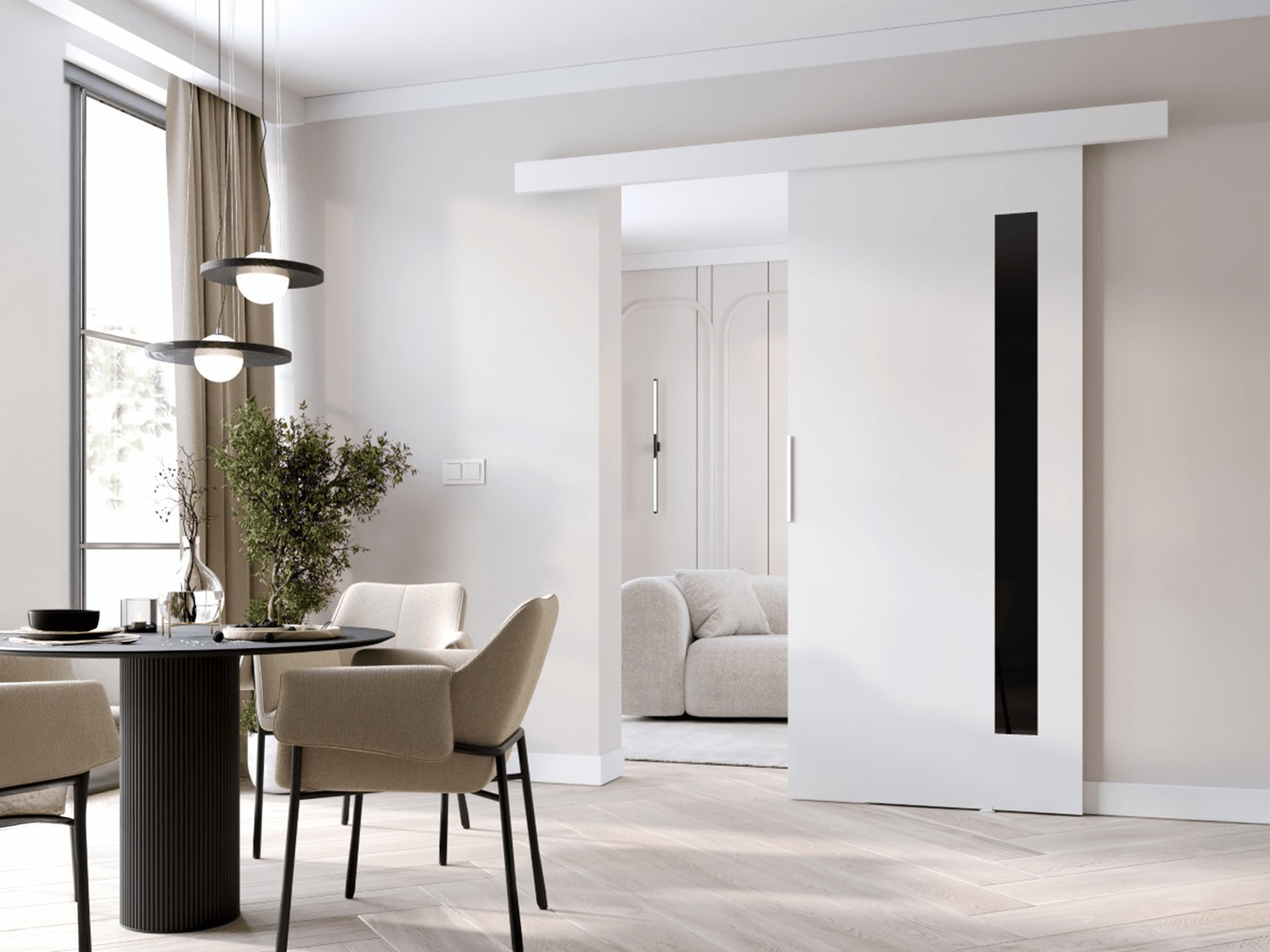 Porte coulissante CLUNOA 76 cm blanc