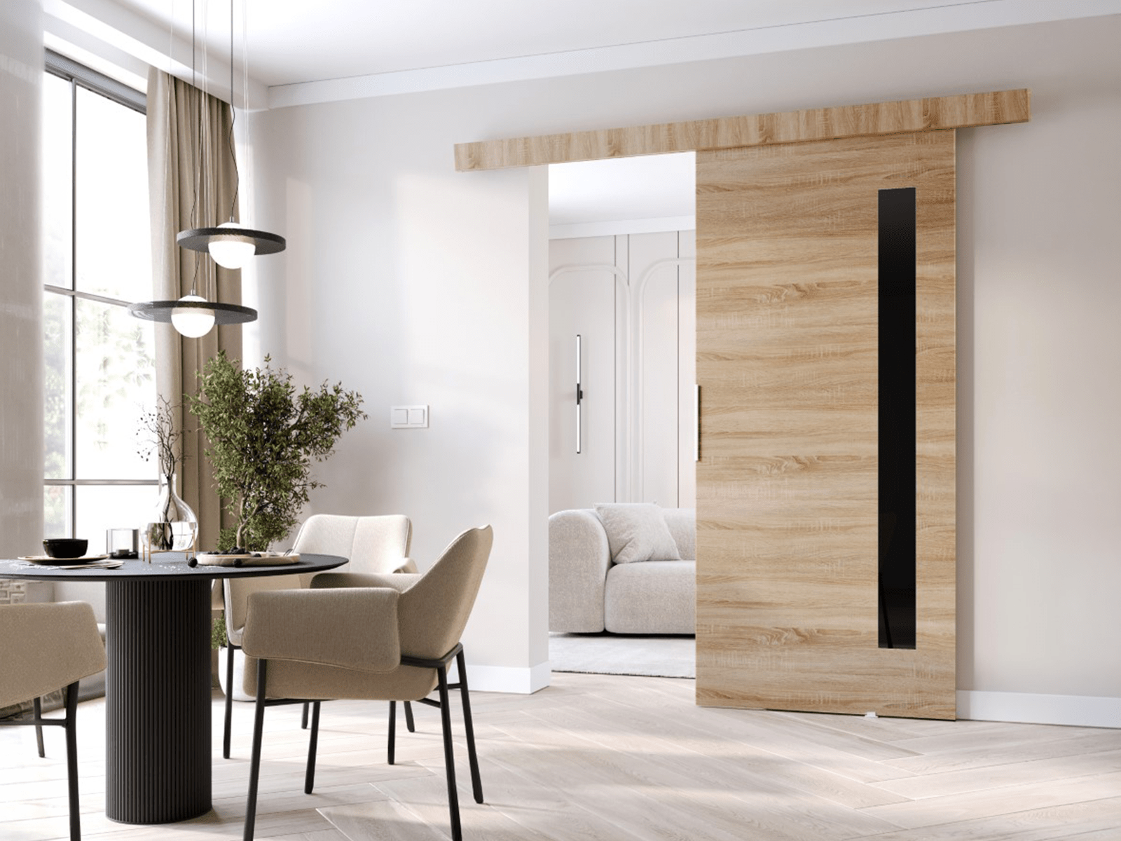 Porte coulissante CLUNOA 106 cm sonoma