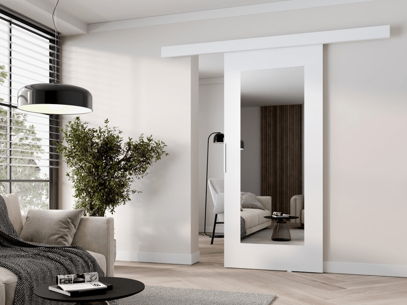 Porte coulissante CLAUDETTE 86 cm blanc