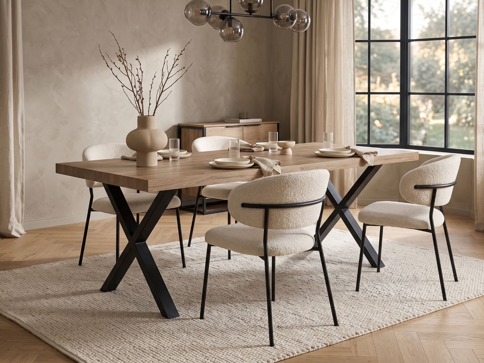 Table repas EDUKI 190 cm chêne estival