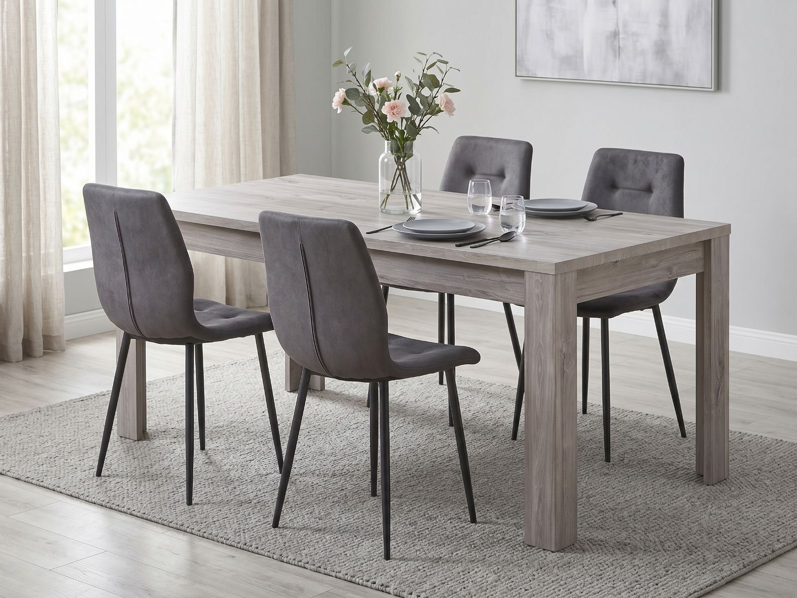 Table repas ELINA 190 cm chêne gris