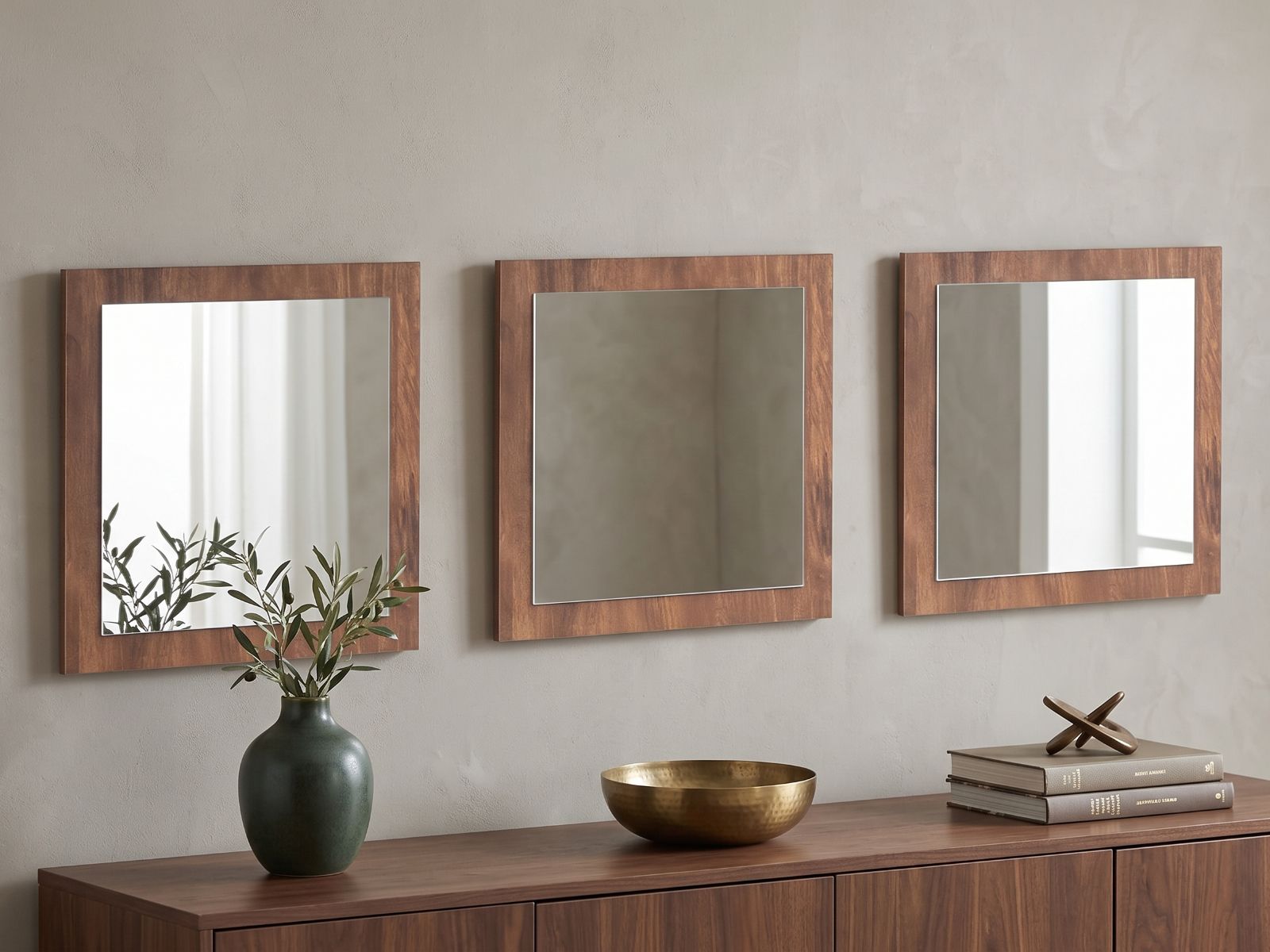 Lot de 3 miroirs ELONI acacia