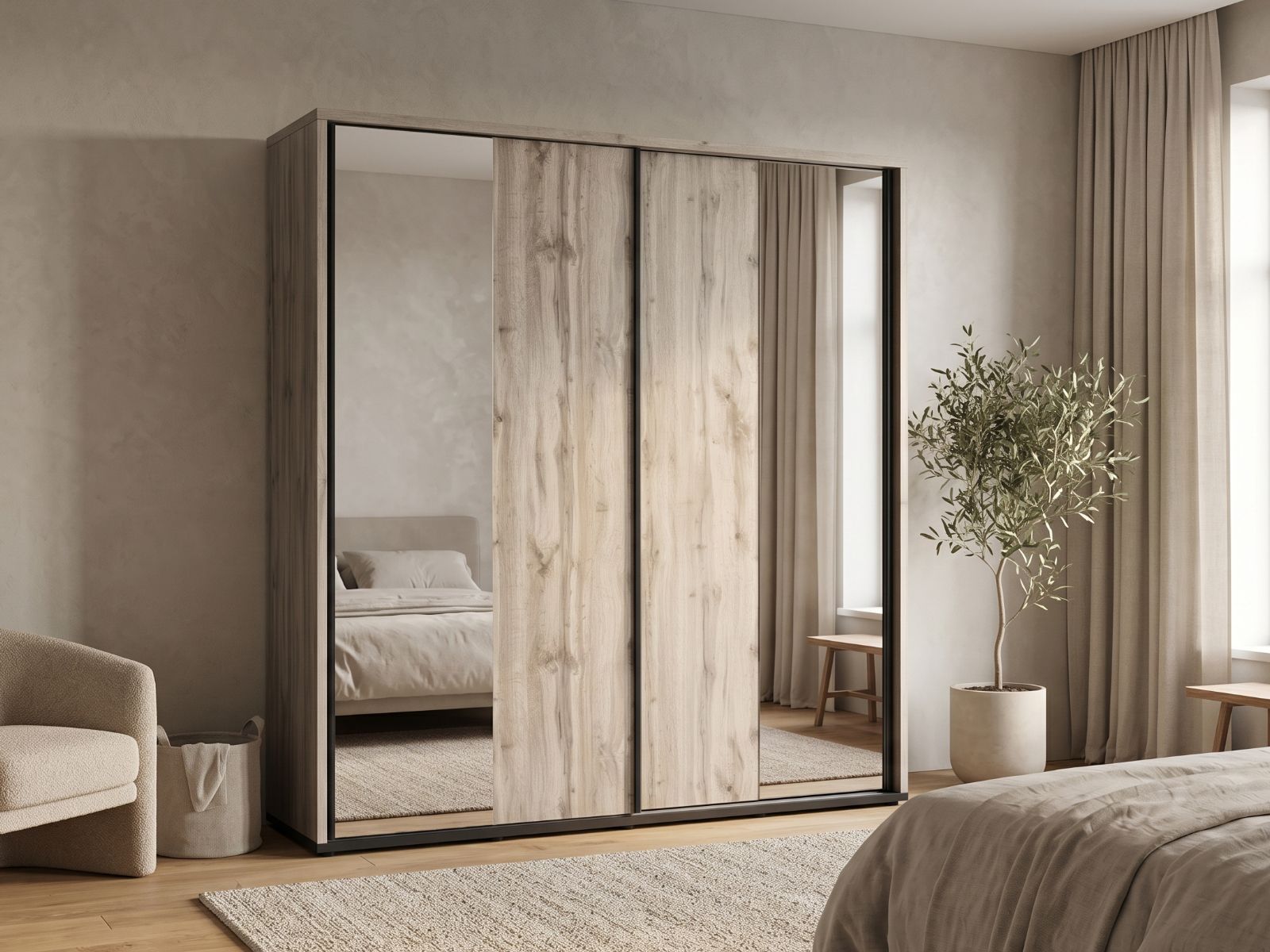 Armoire ELVYA 200 cm chêne canadien