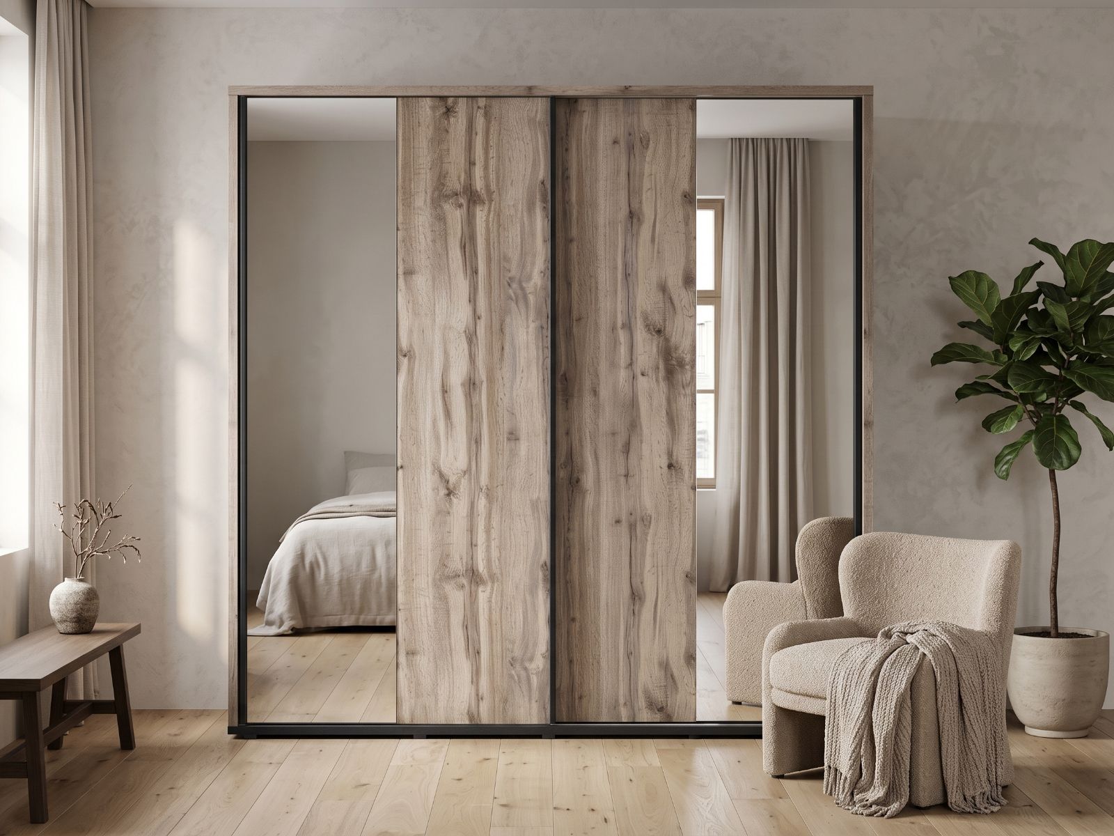 Armoire ELVYA 240 cm chêne canadien