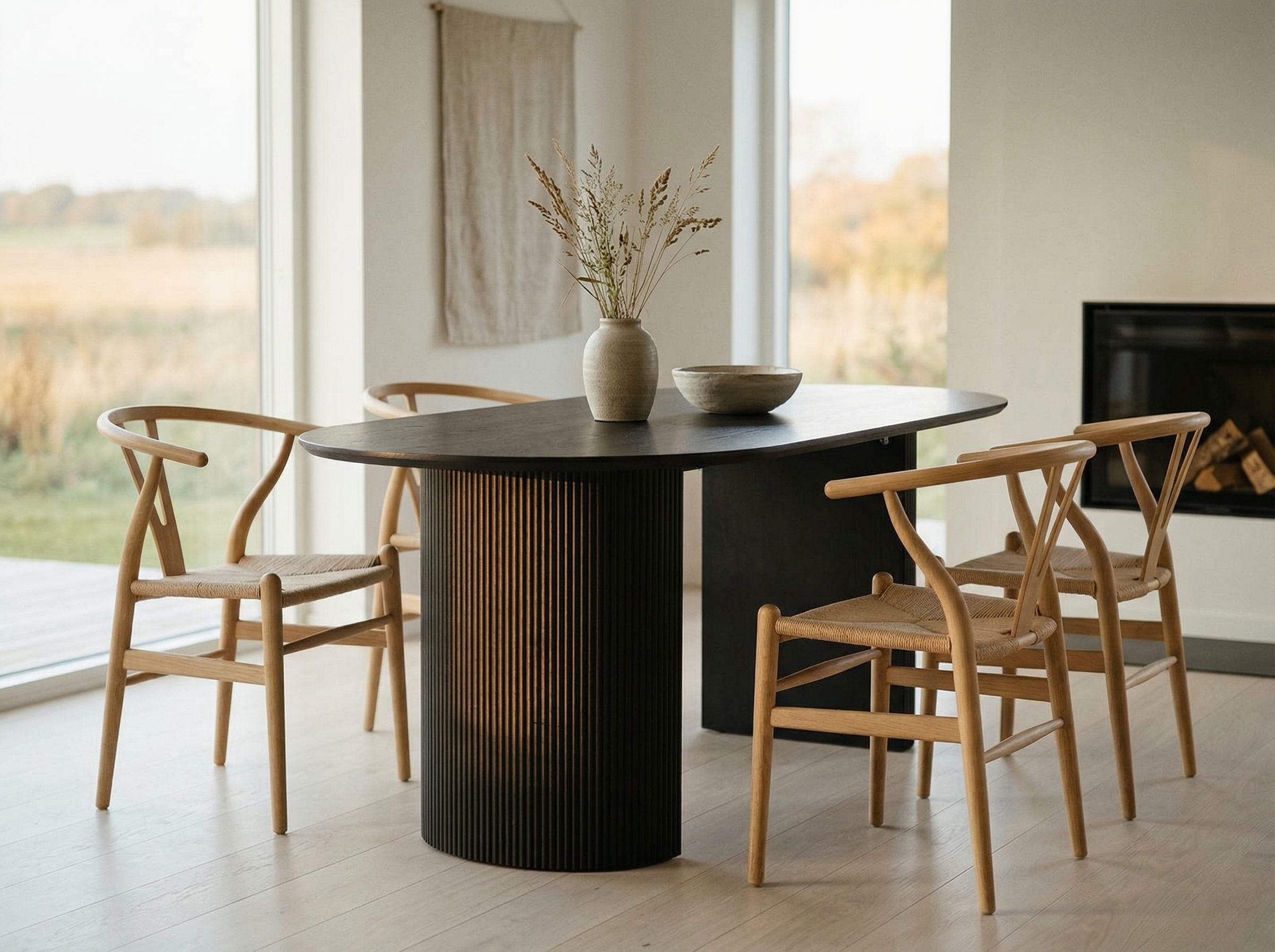 Table repas ovale LARUSSO 220 cm brun foncé
