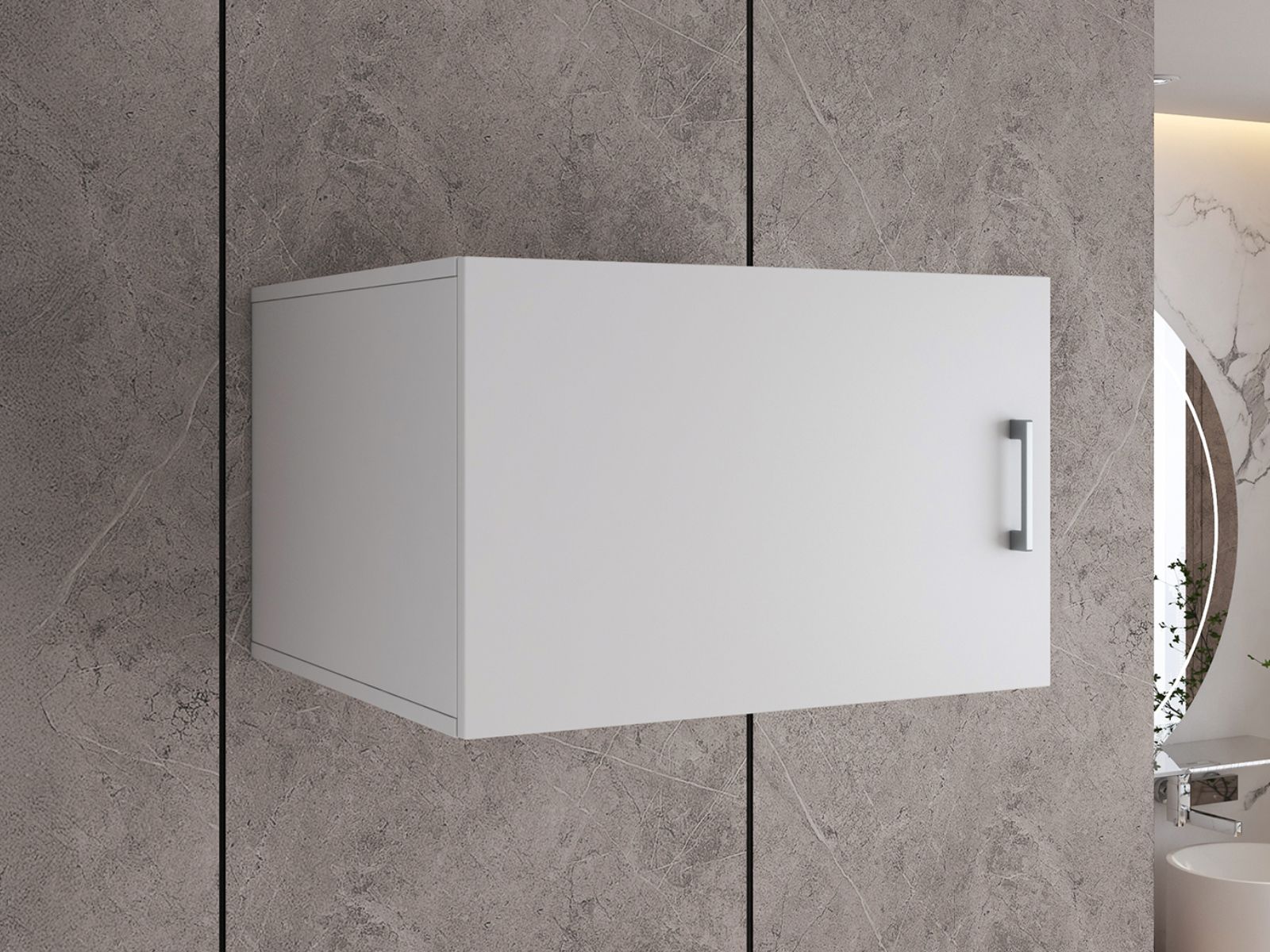 Surmeuble WASHING 1 porte blanc