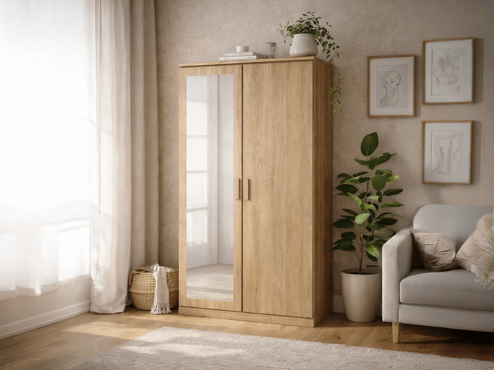 Armoire RIGA 2 portes sonoma