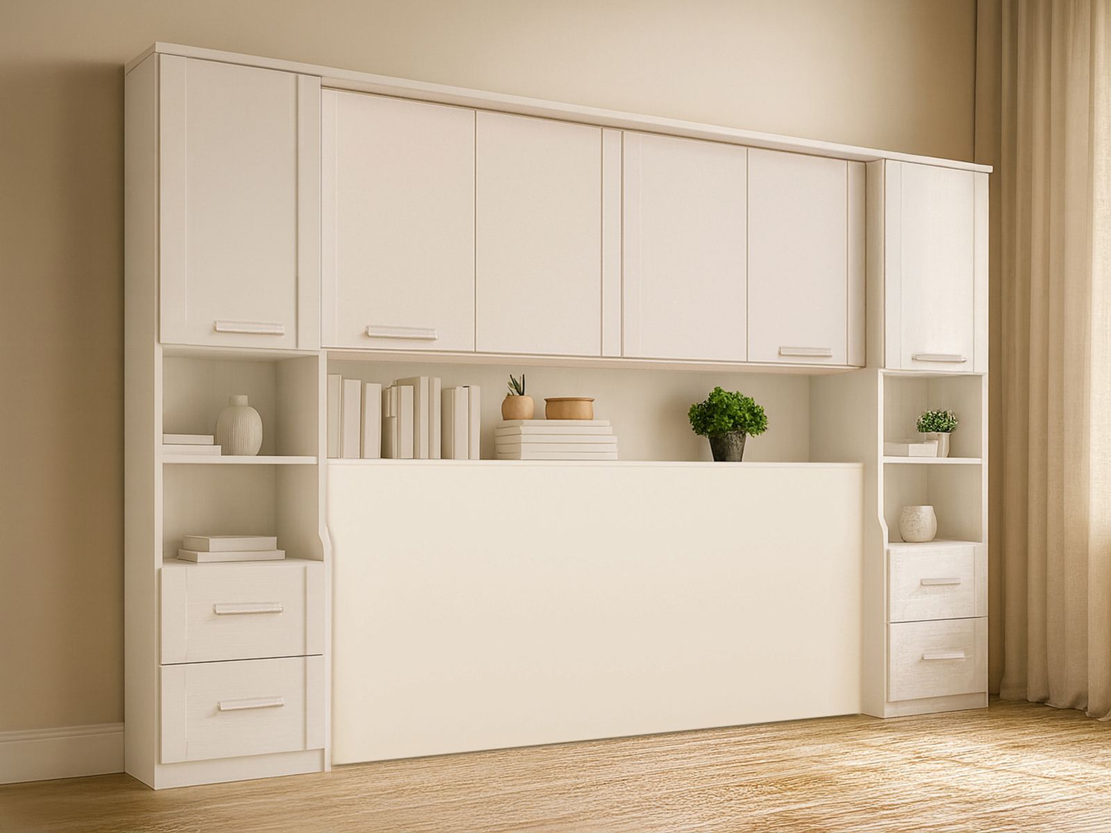 Pont de lit RIGA 160 cm blanc avec fond