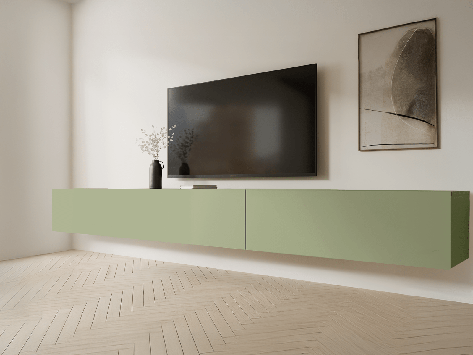 Meuble tv-hifi KINGSTON 2 portes battantes 245 cm avocat