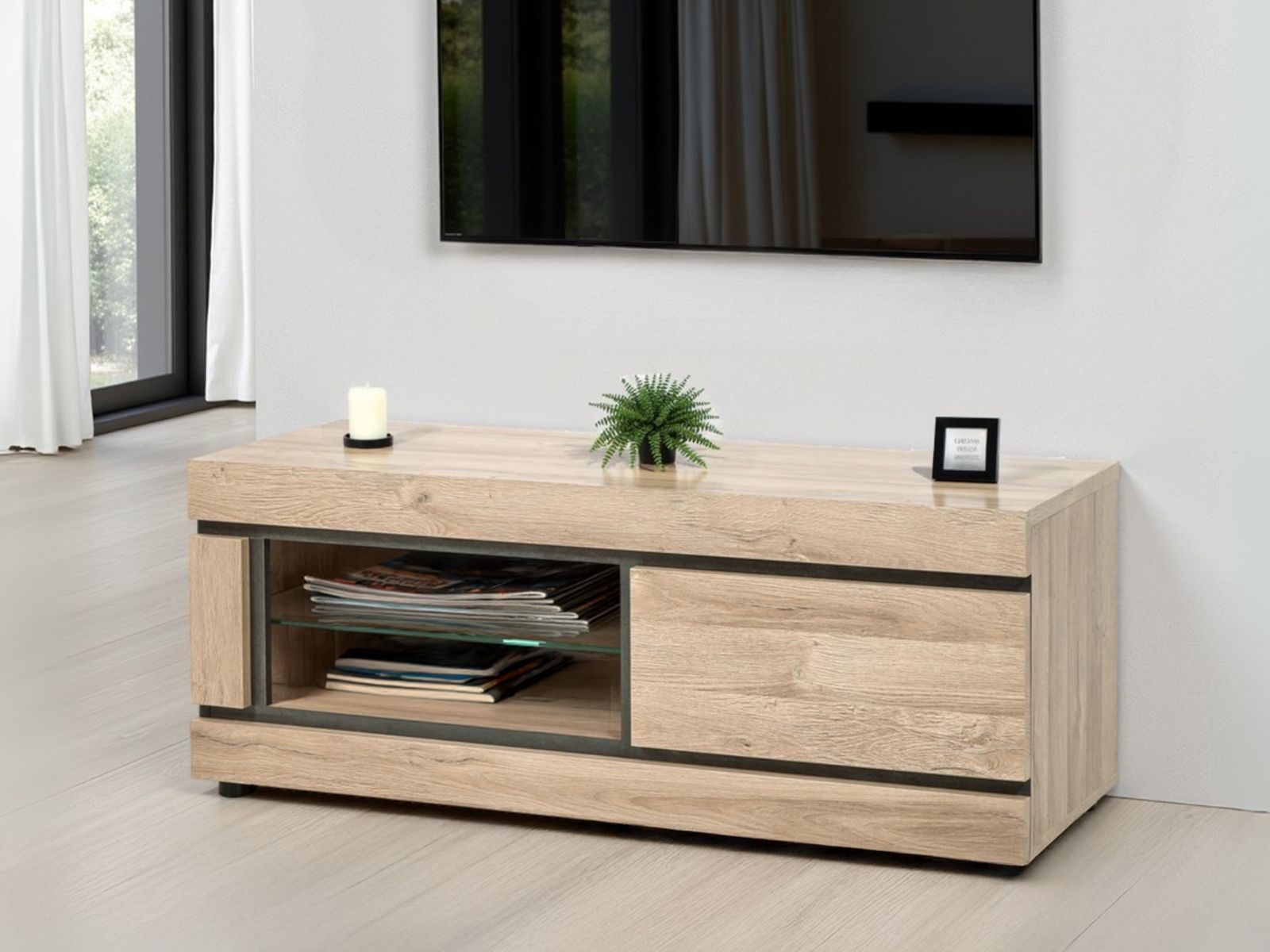 Meuble tv-hifi MARNOIX 1 tiroir chêne français