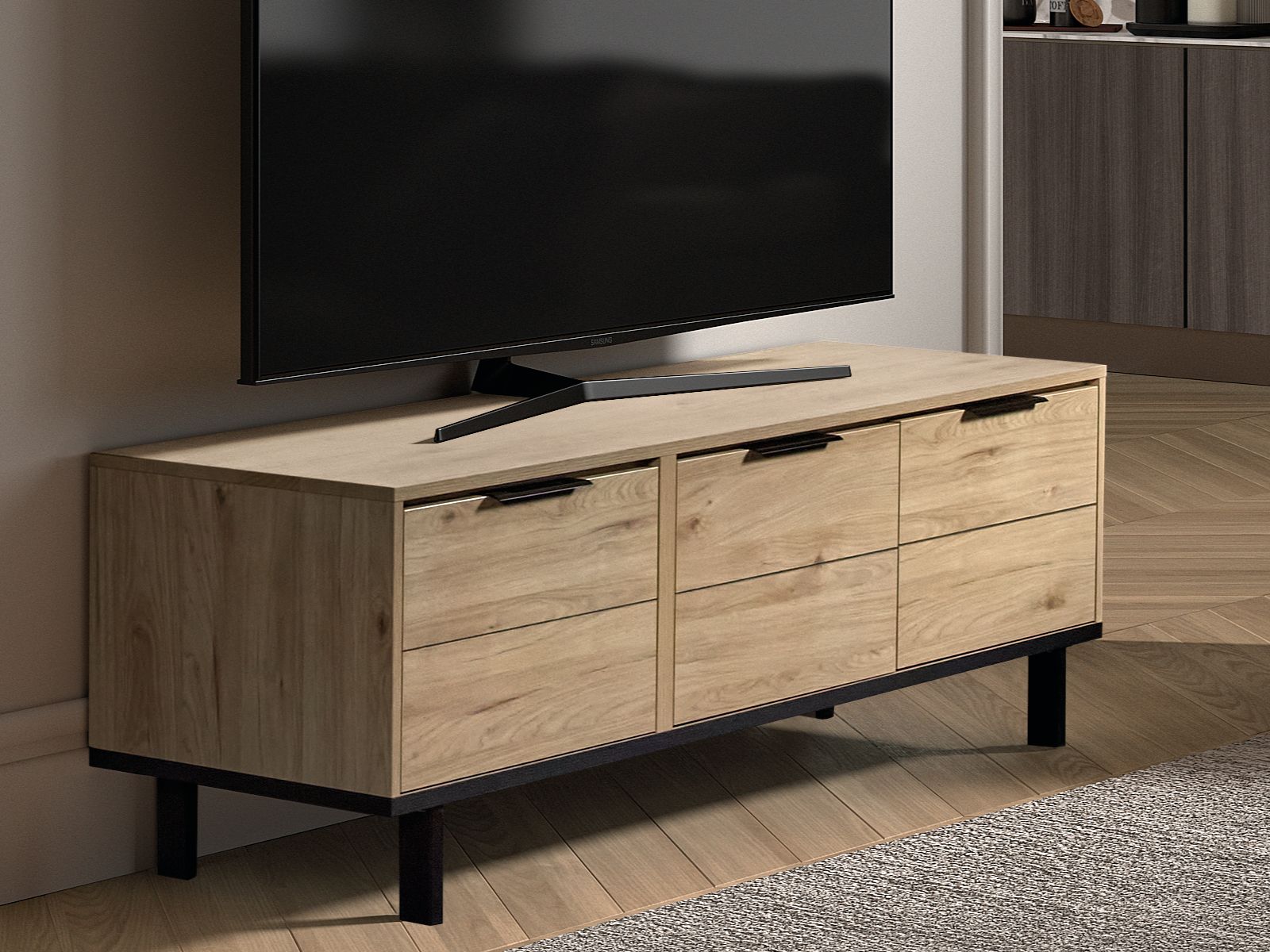 Meuble tv-hifi TALBI 3 portes castella