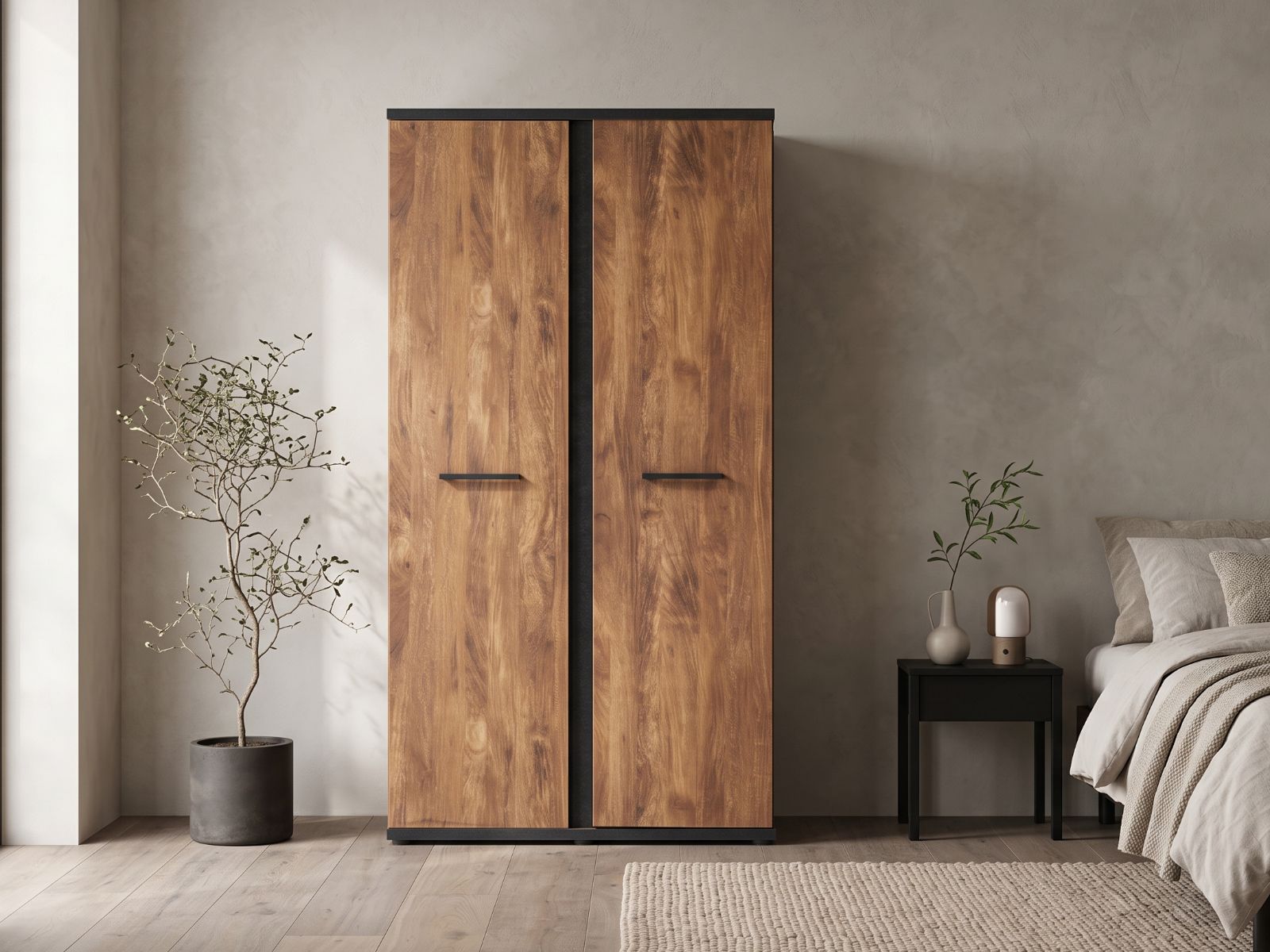 Armoire ELENAS 2 portes acacia