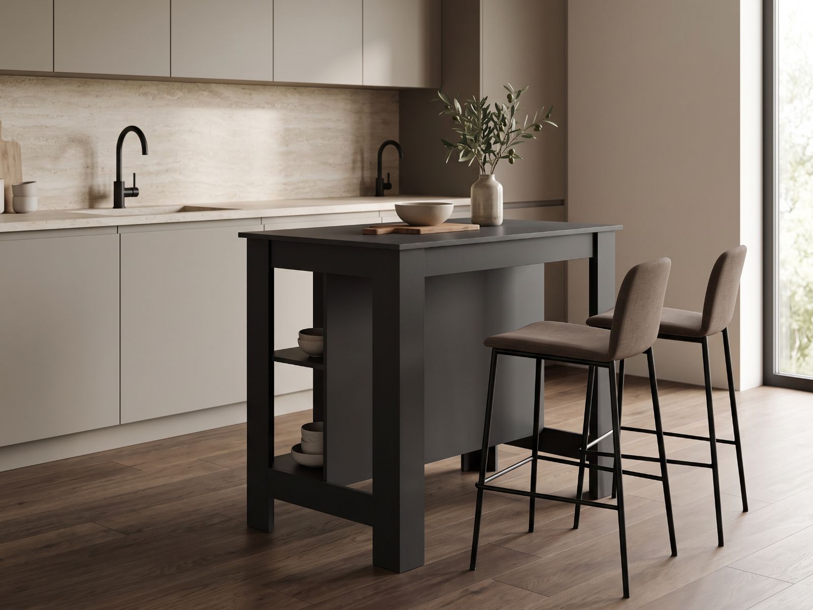 Ilot de cuisine ATLANTIS anthracite