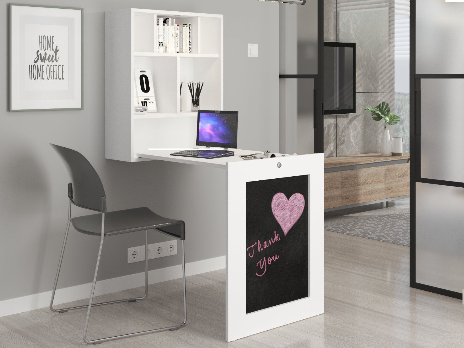 Bureau escamotable TITOU blanc