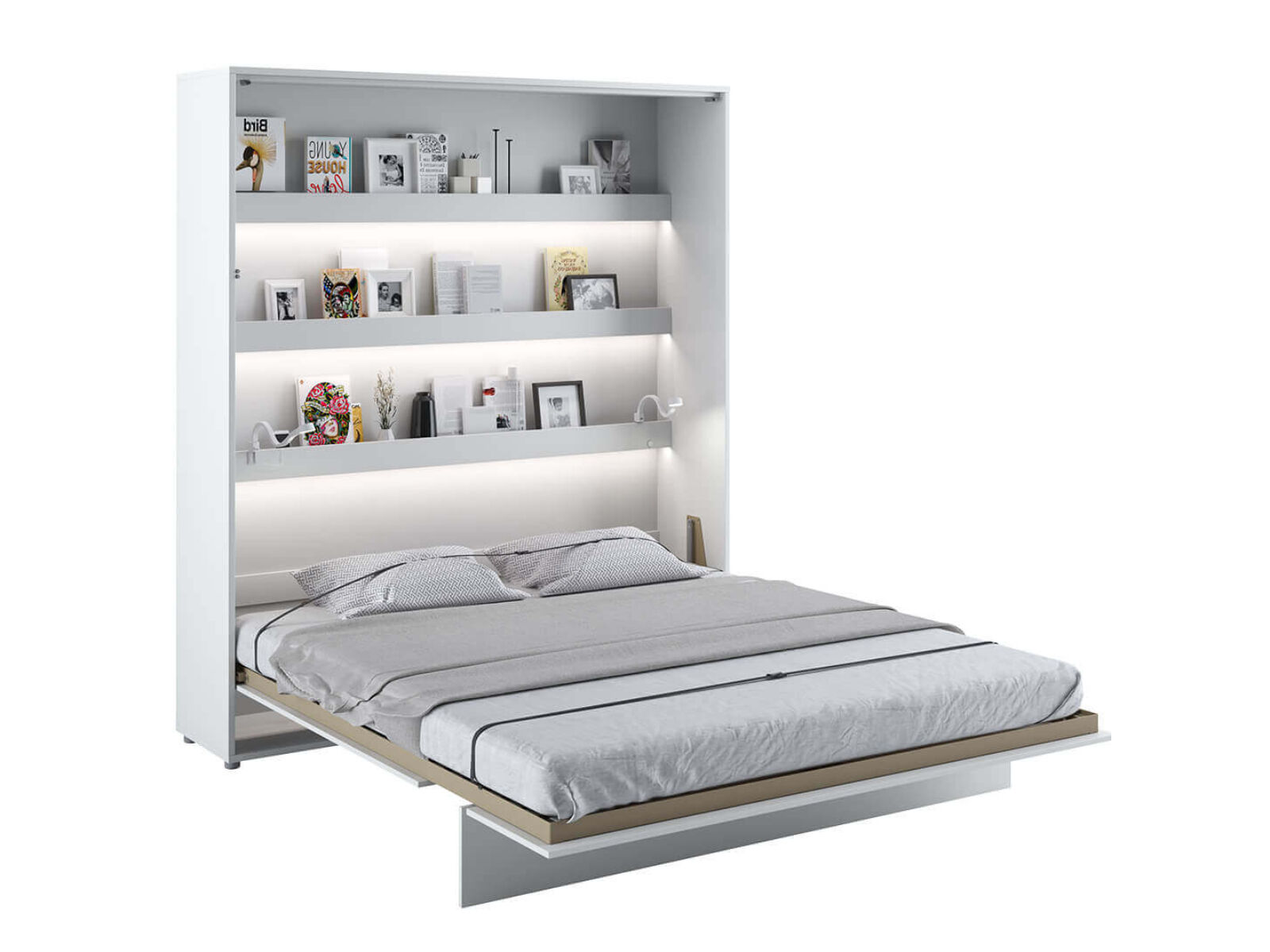 Lit mural escamotable CONCEPTION PRO 180x200 cm blanc mat (vertical)