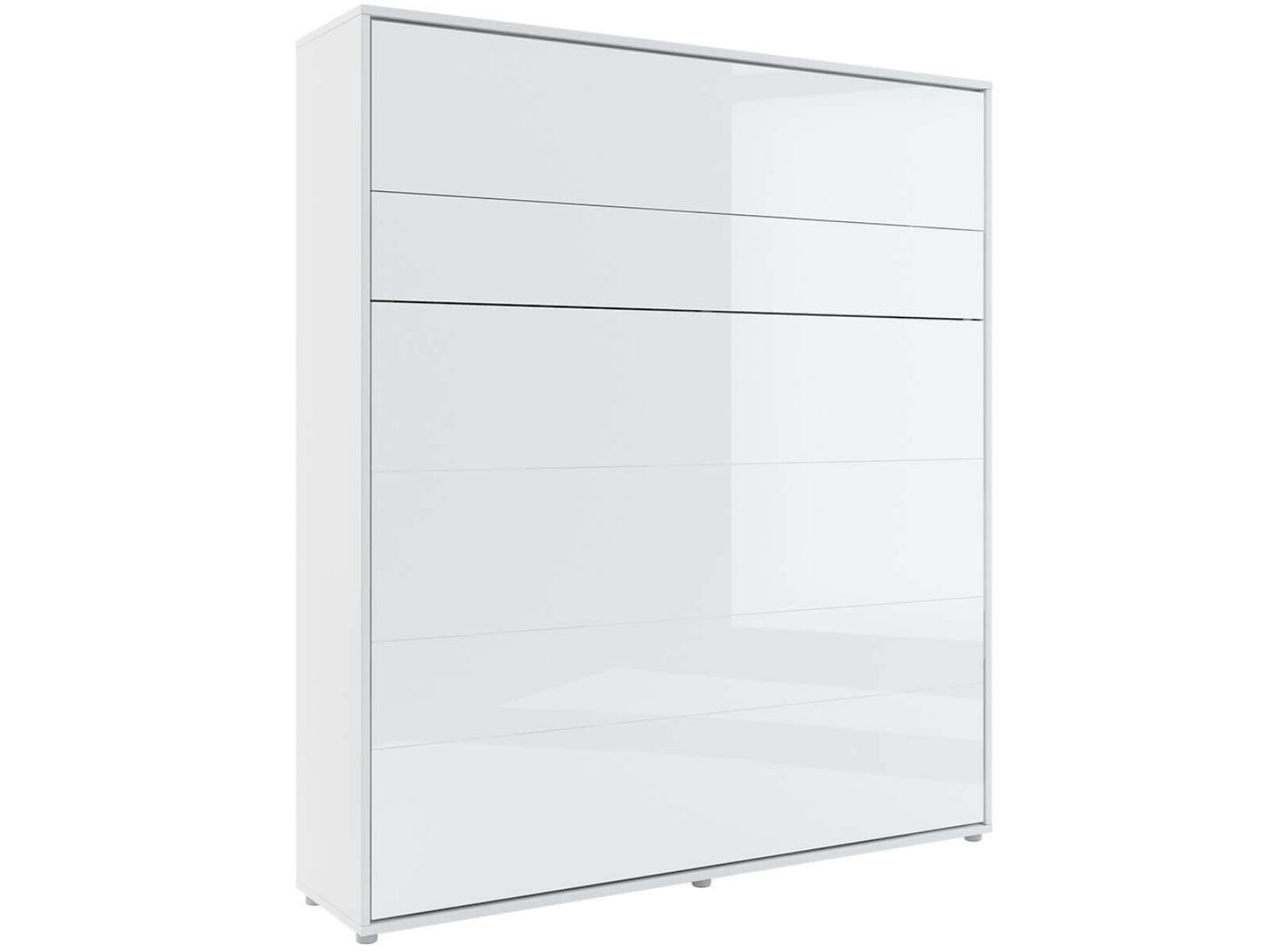 Lit mural escamotable CONCEPTION PRO 180x200 cm blanc/blanc brillant (vertical)