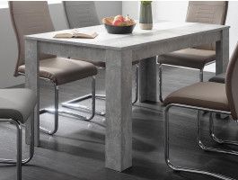 Table repas rectangulaire NICKY 138 cm béton-blanc
