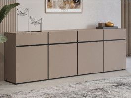 Buffet/bahut CROSSAIR 4 portes 4 tiroirs taupe
