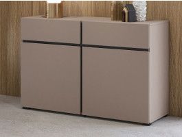 Commode CROSSAIR 2 portes 2 tiroirs taupe