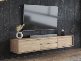 Meuble tv-hifi FRUNDA 2 portes battantes 2 tiroirs chêne