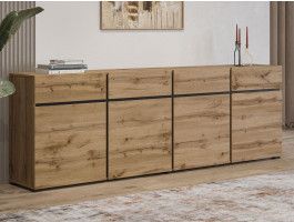 Buffet/bahut CROSSAIR 4 portes 4 tiroirs chêne wotan
