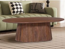 Table basse ovale MIGADON 120 cm brun clair